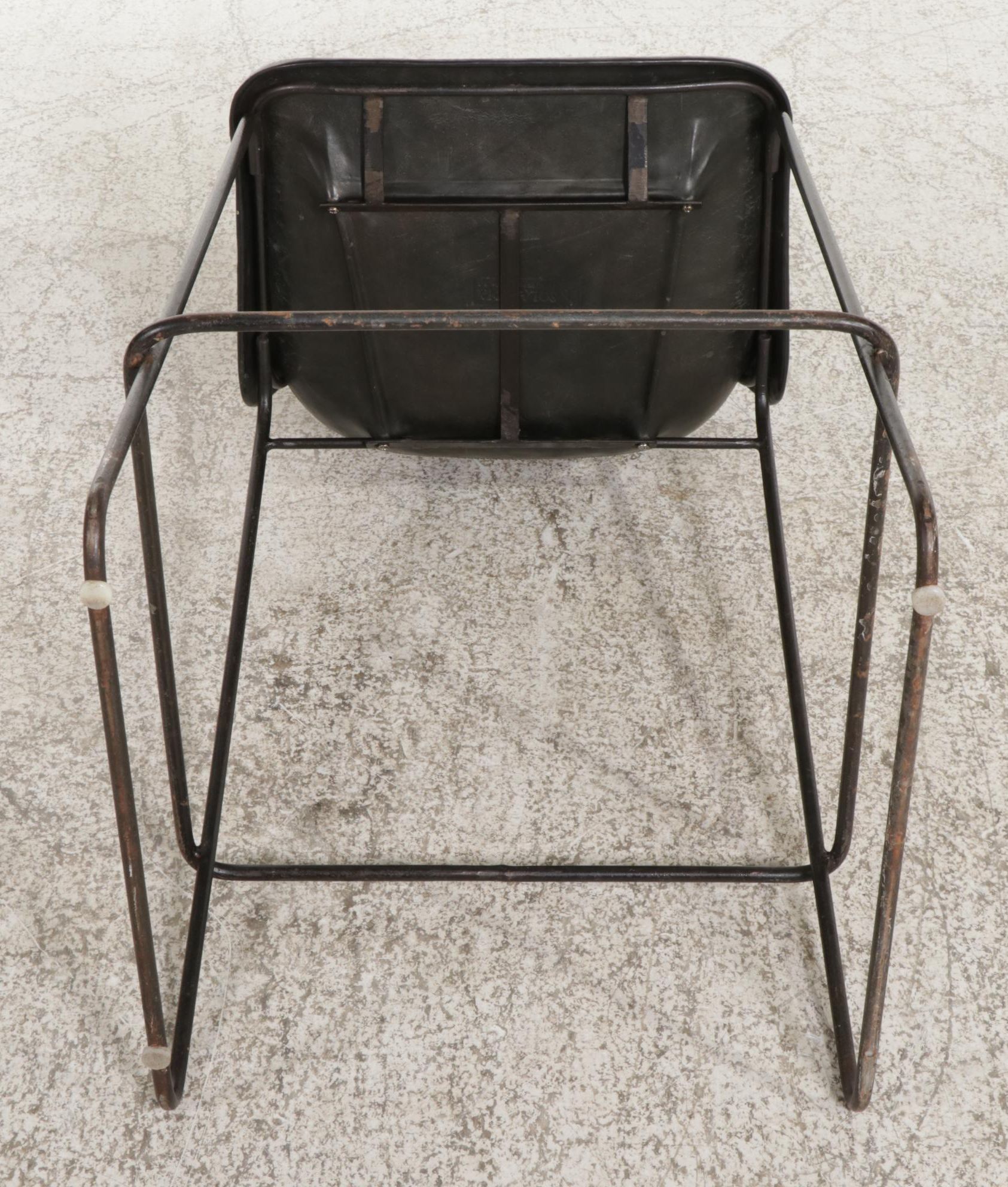 Four Sol & Luna "Girón" Iron and Leather Upholstered Barstools