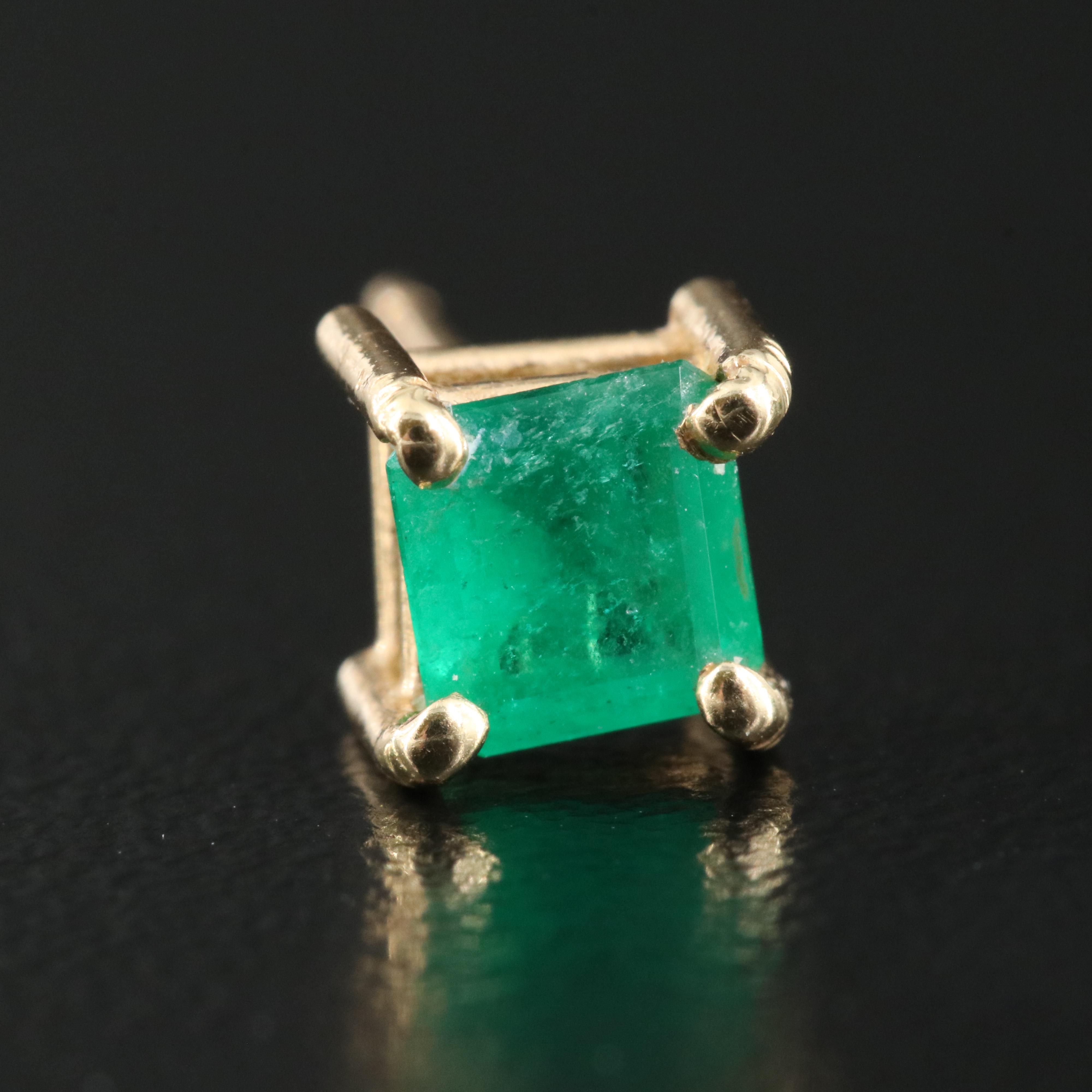 14K Emerald Stud Earrings