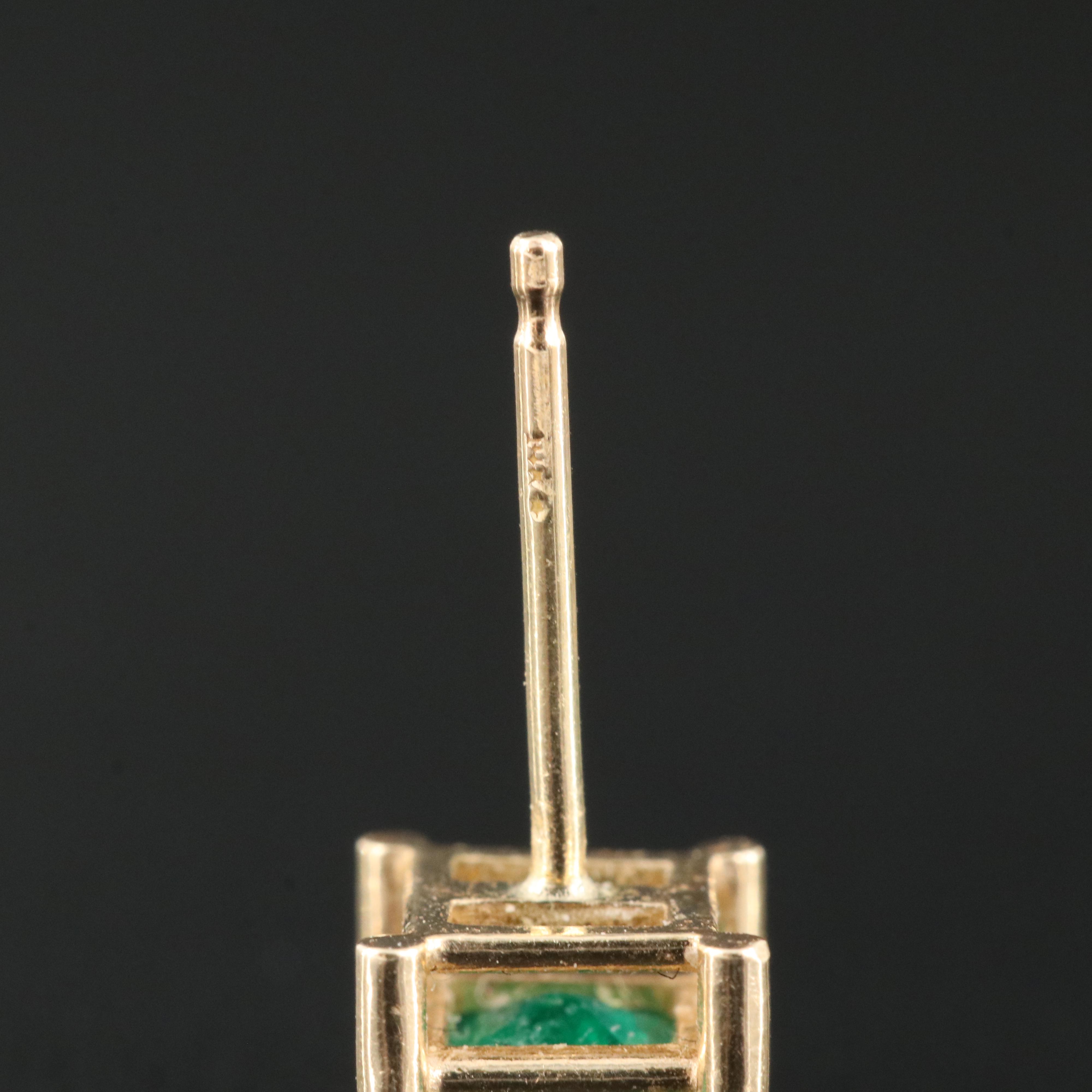 14K Emerald Stud Earrings