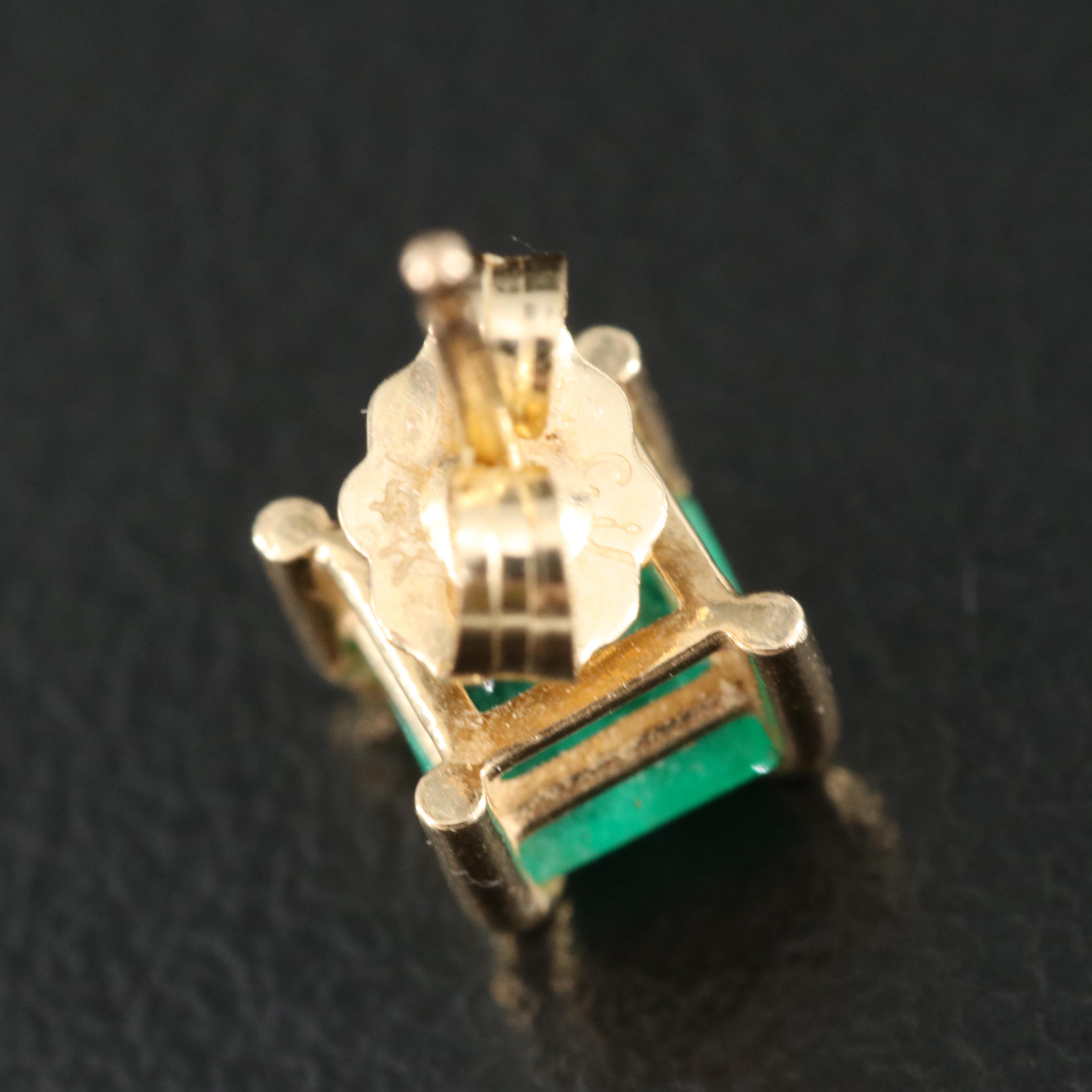 14K Emerald Stud Earrings