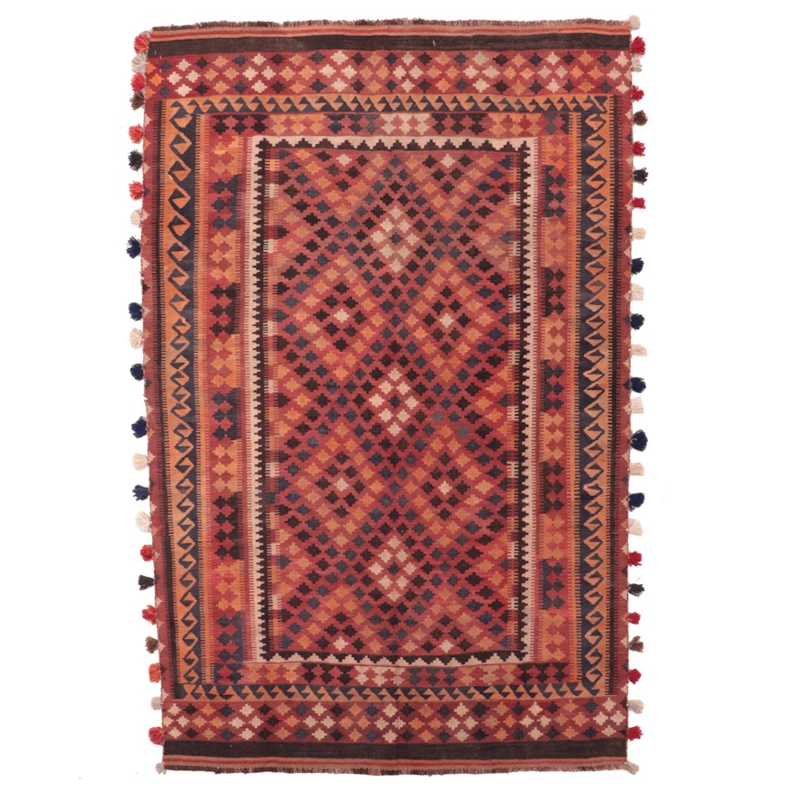 5'7 x 8'11 Handwoven Pakistani Kilim Area Rug