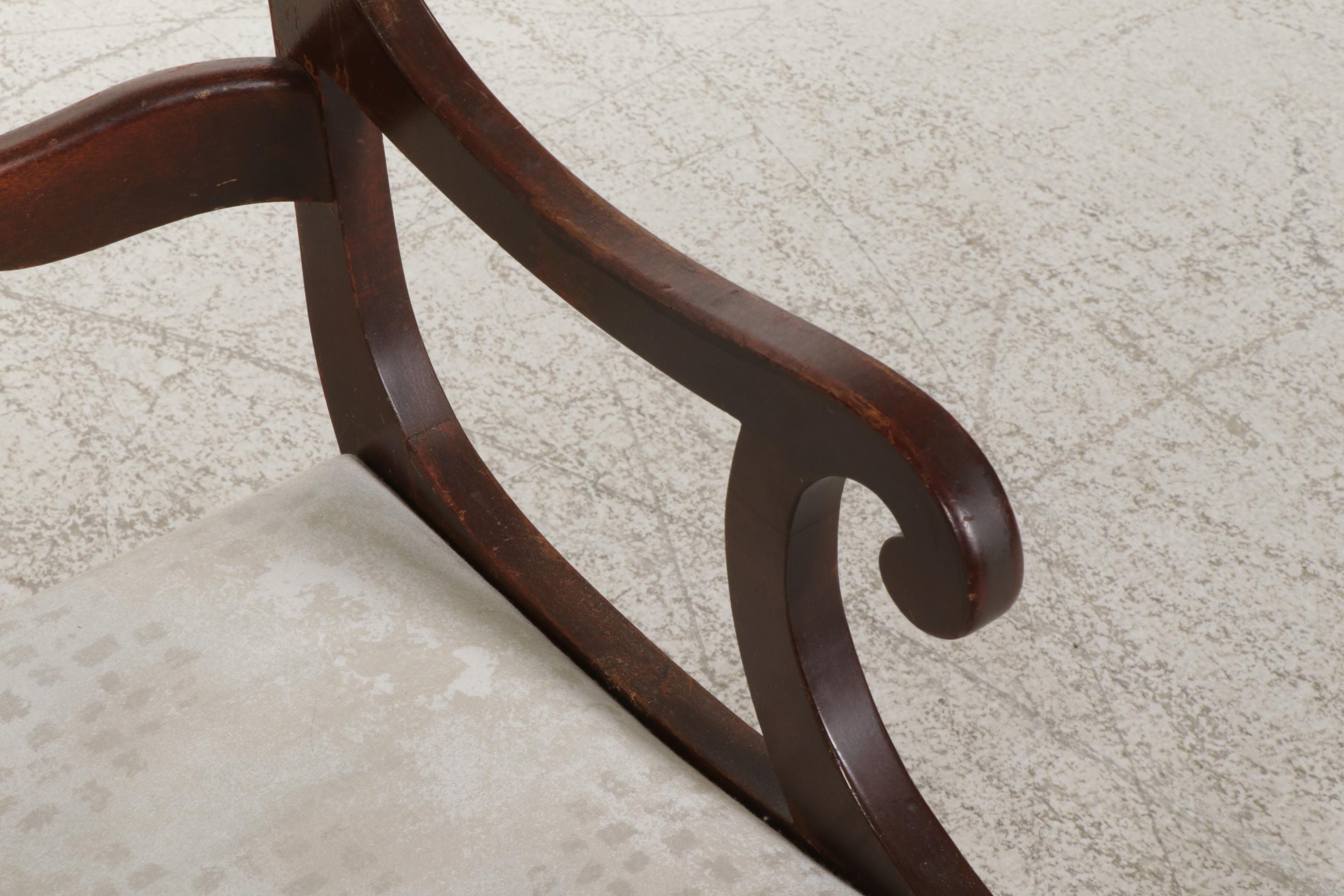 Pair of Classical Style Rose-Carved Dining Armchairs, 1940s