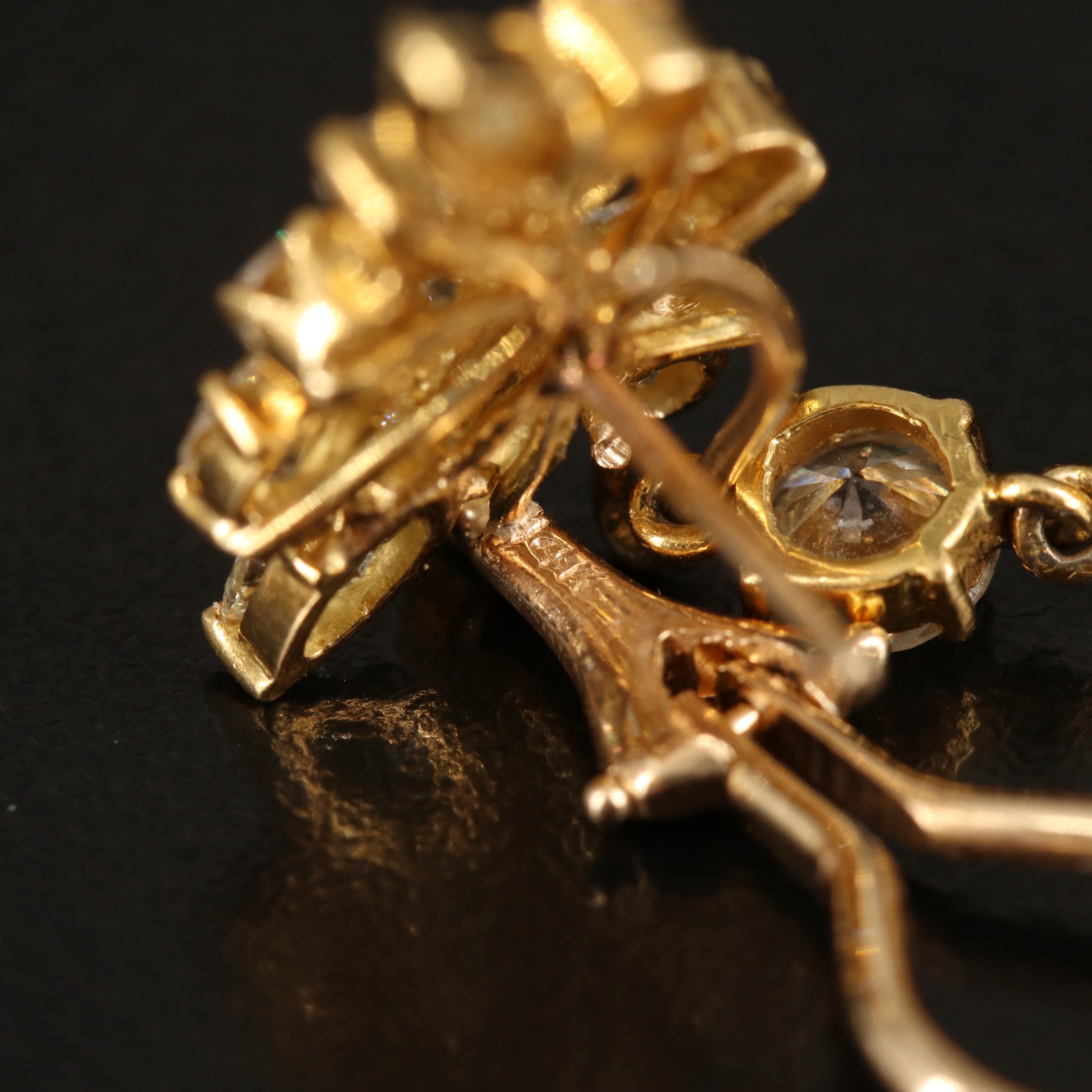 14K 4.10 CTW Diamond and Pearl Day and Night Earrings