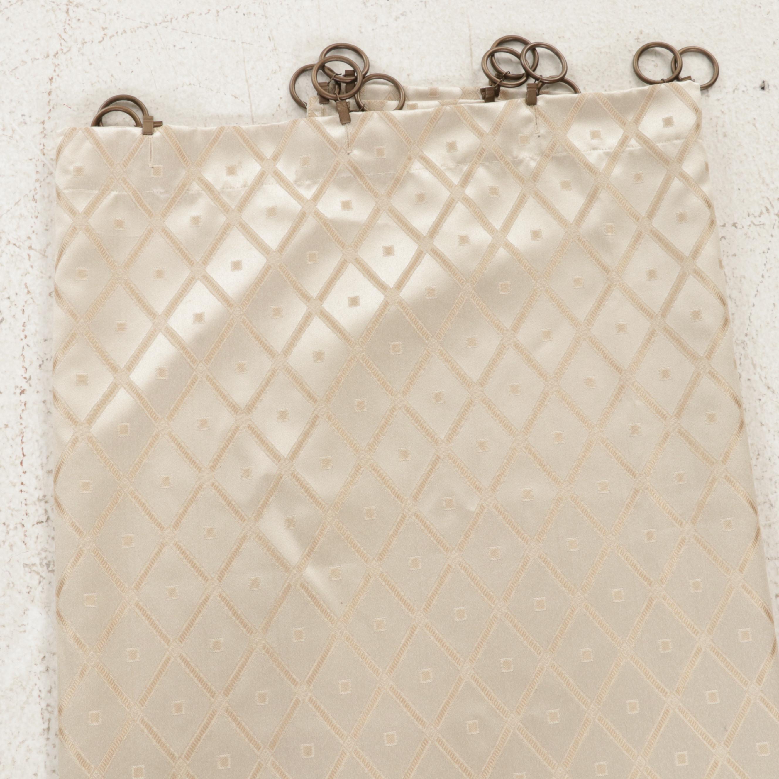 Woven Jacquard Curtains With Valances, Swag, Feather Pillow and Wall Hanging