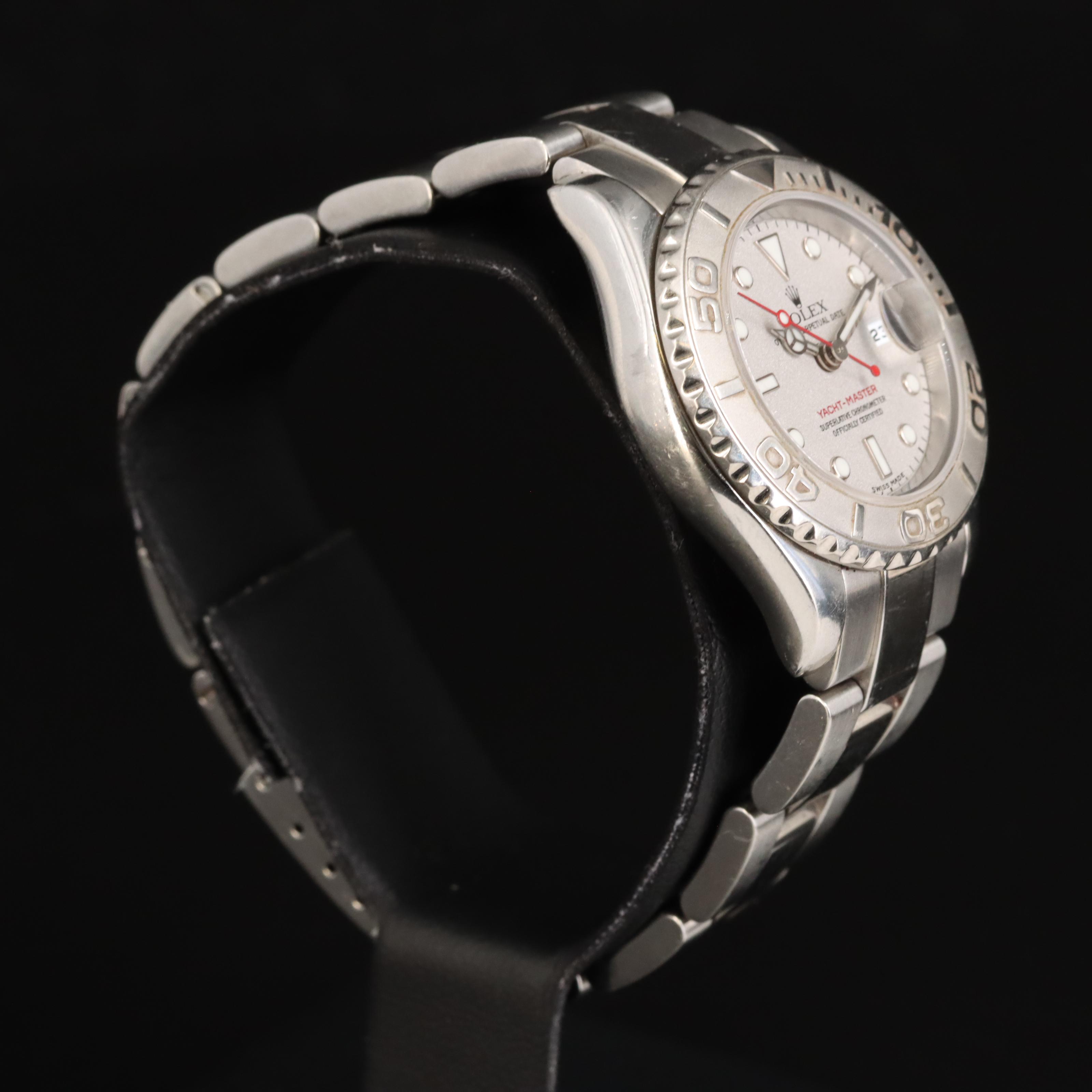 1999 Rolex Yacht-Master Platinum Bezel Watch