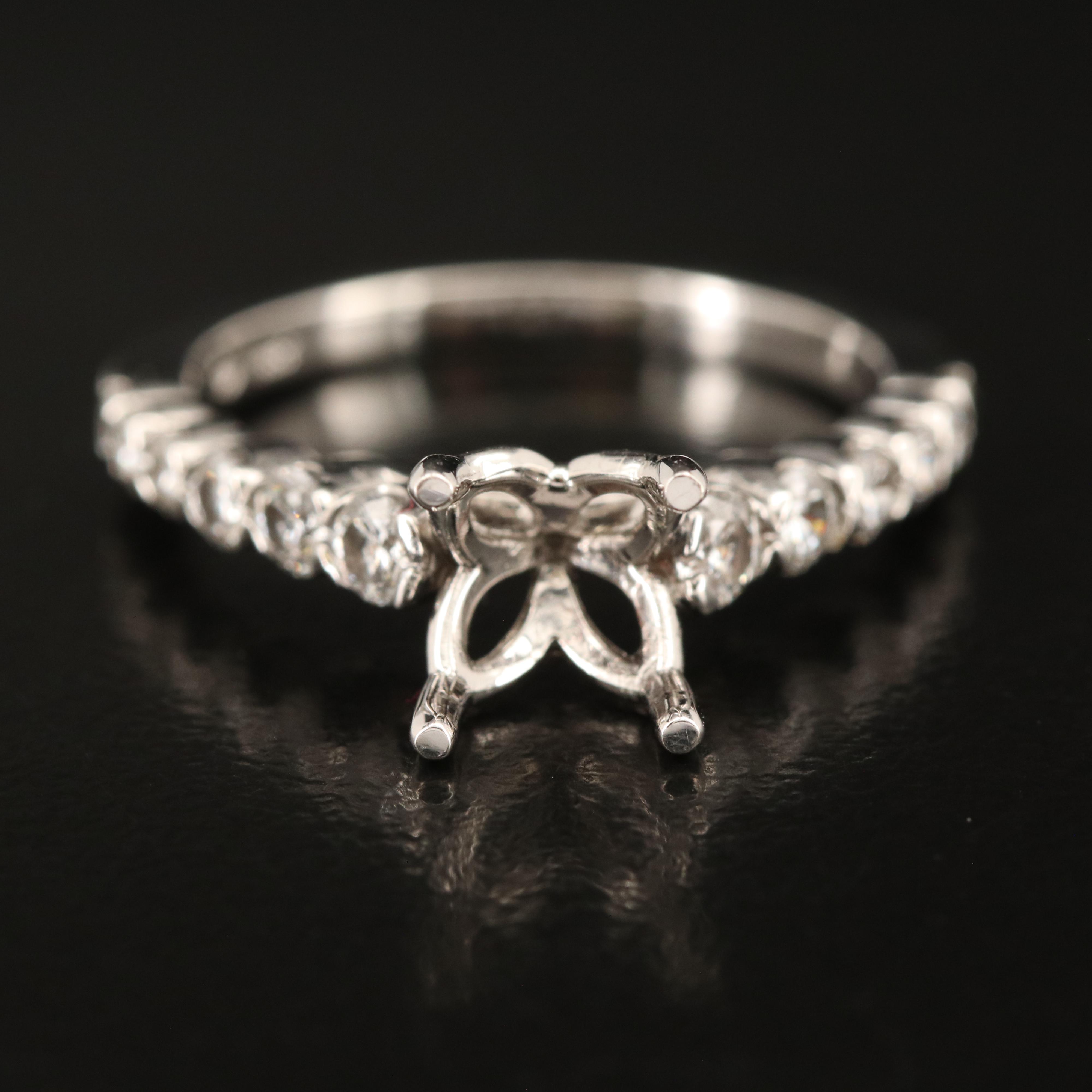 14K 0.54 CTW Diamond Semi Mount Ring