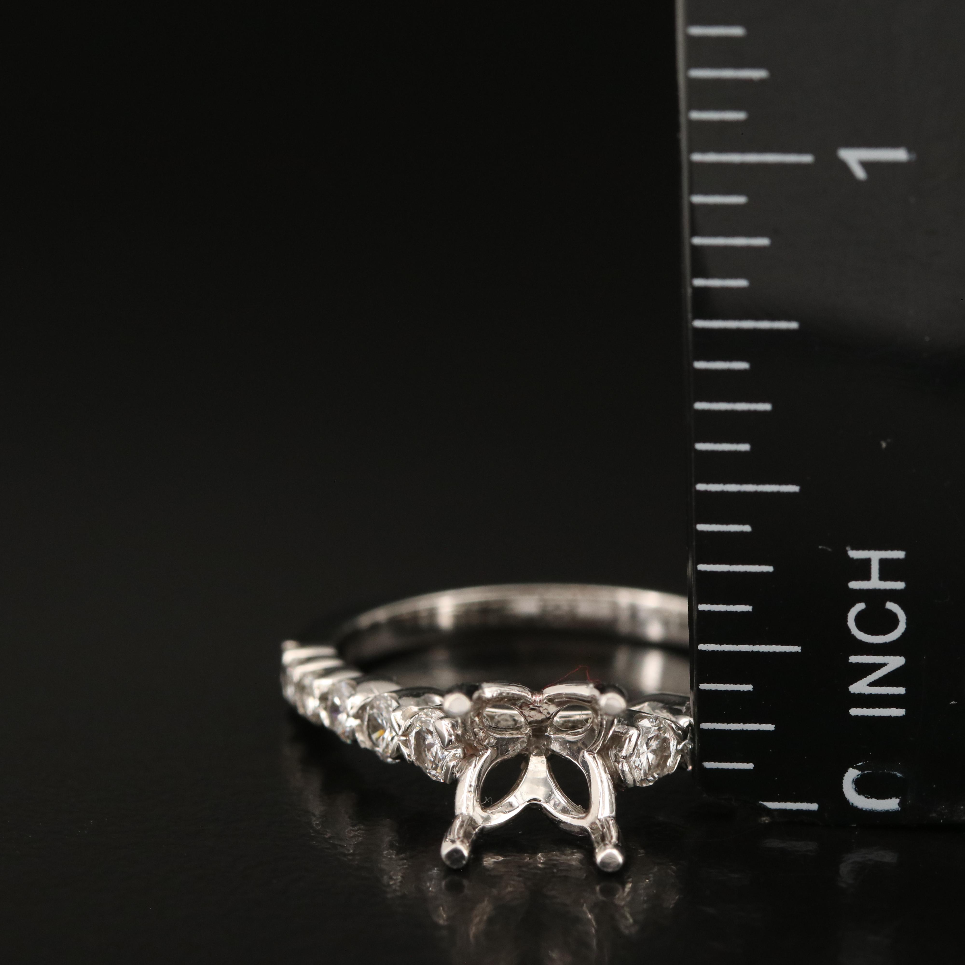 14K 0.54 CTW Diamond Semi Mount Ring