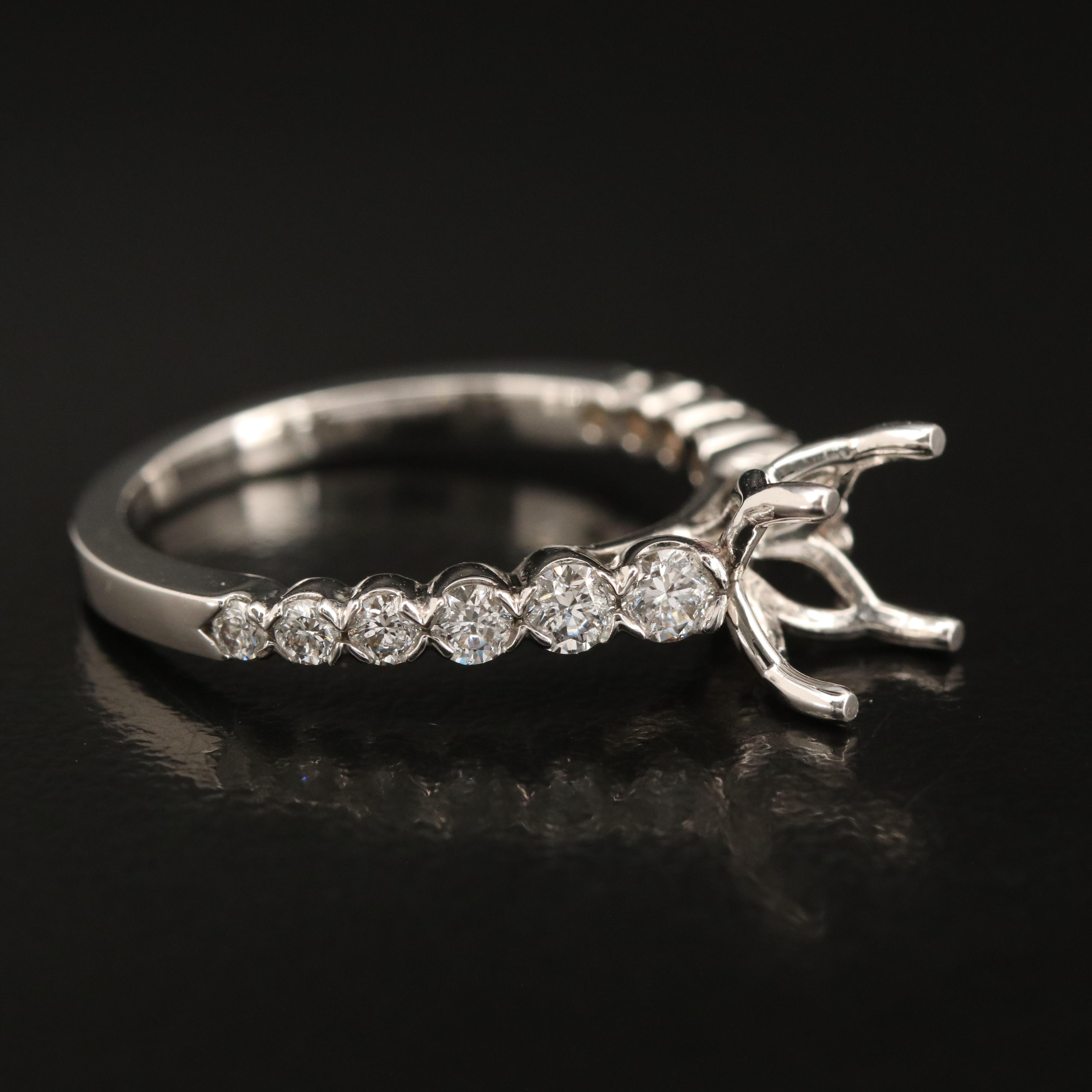 14K 0.54 CTW Diamond Semi Mount Ring