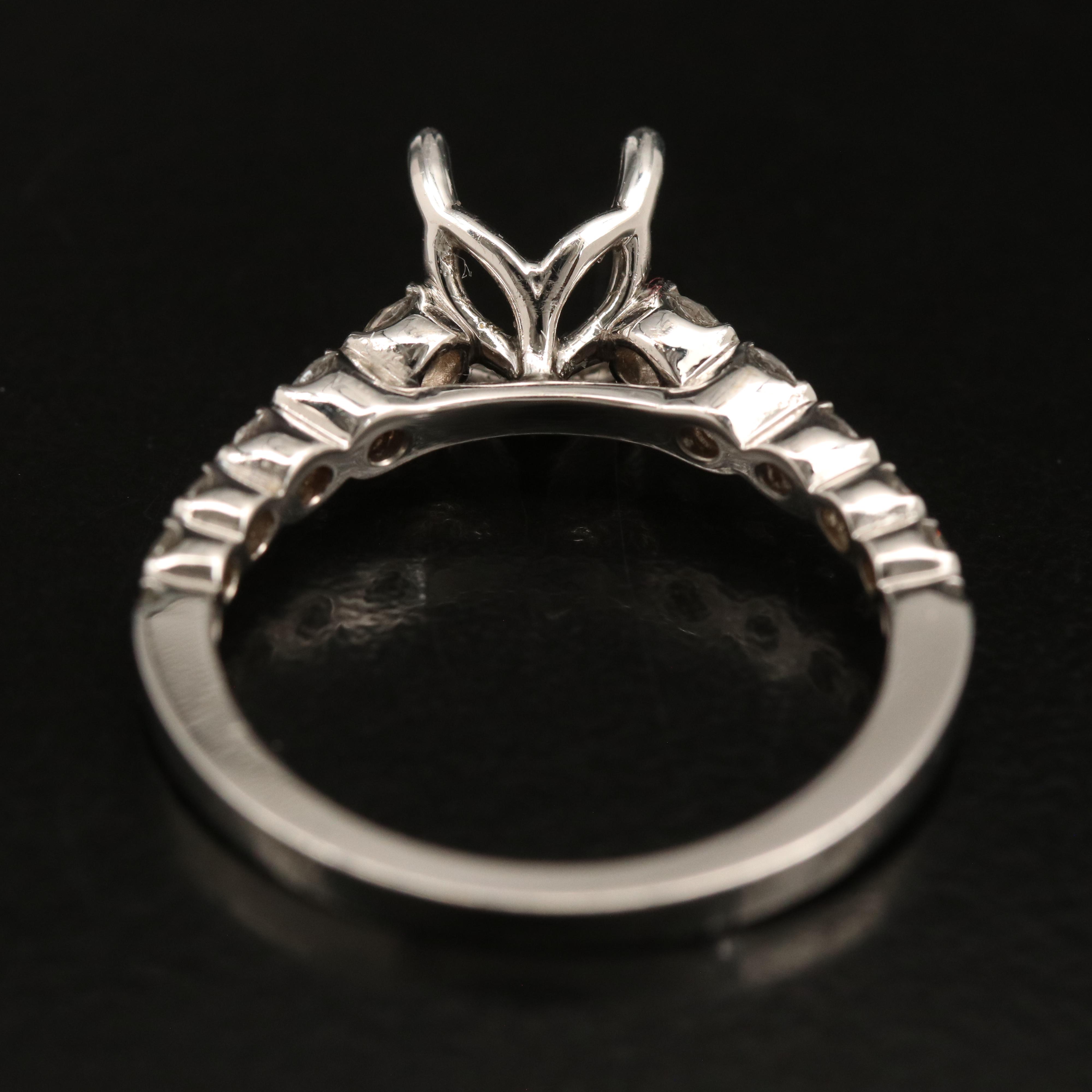 14K 0.54 CTW Diamond Semi Mount Ring