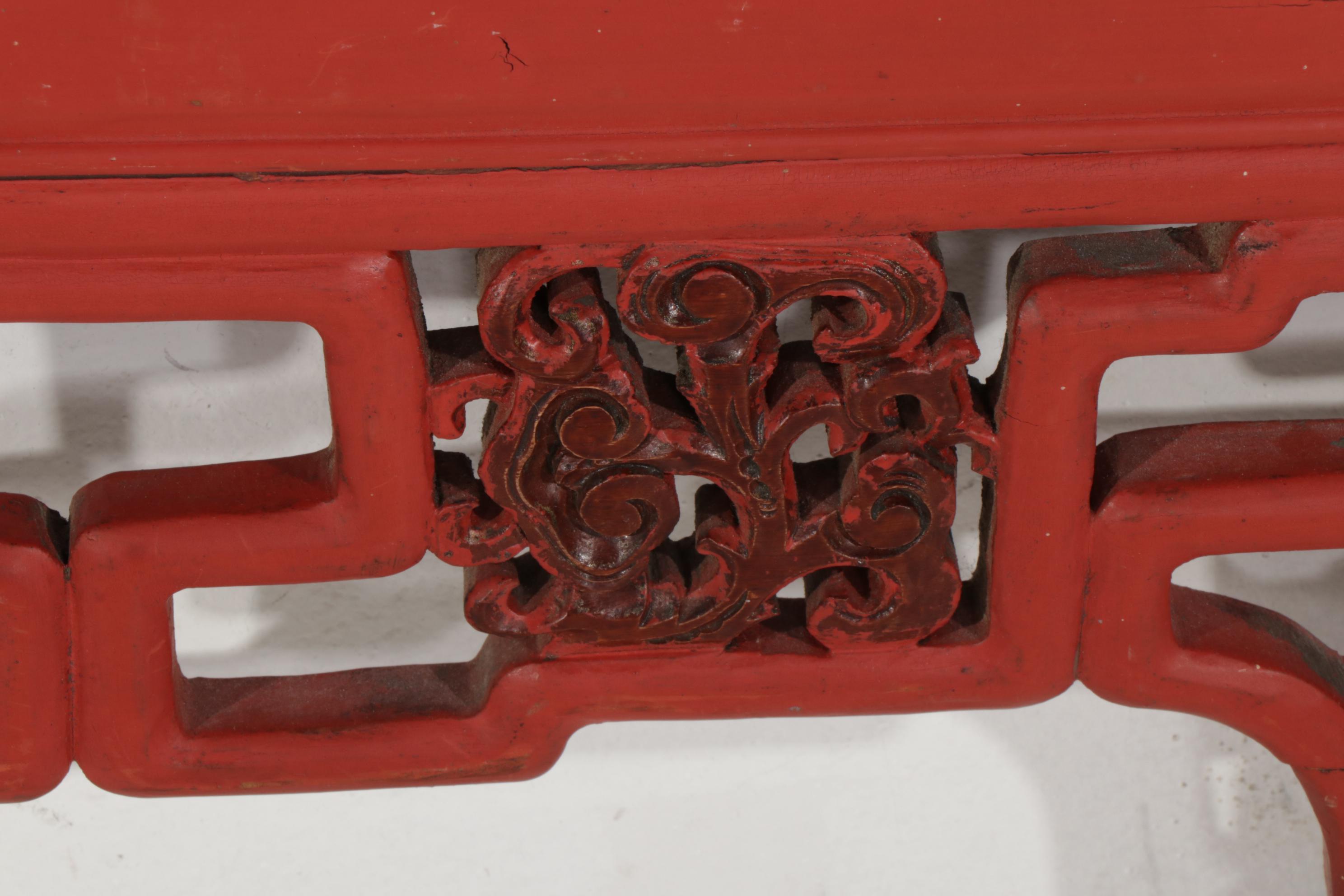 Chinese Carved and Paint-Decorated Wooden Panel, 20th Century