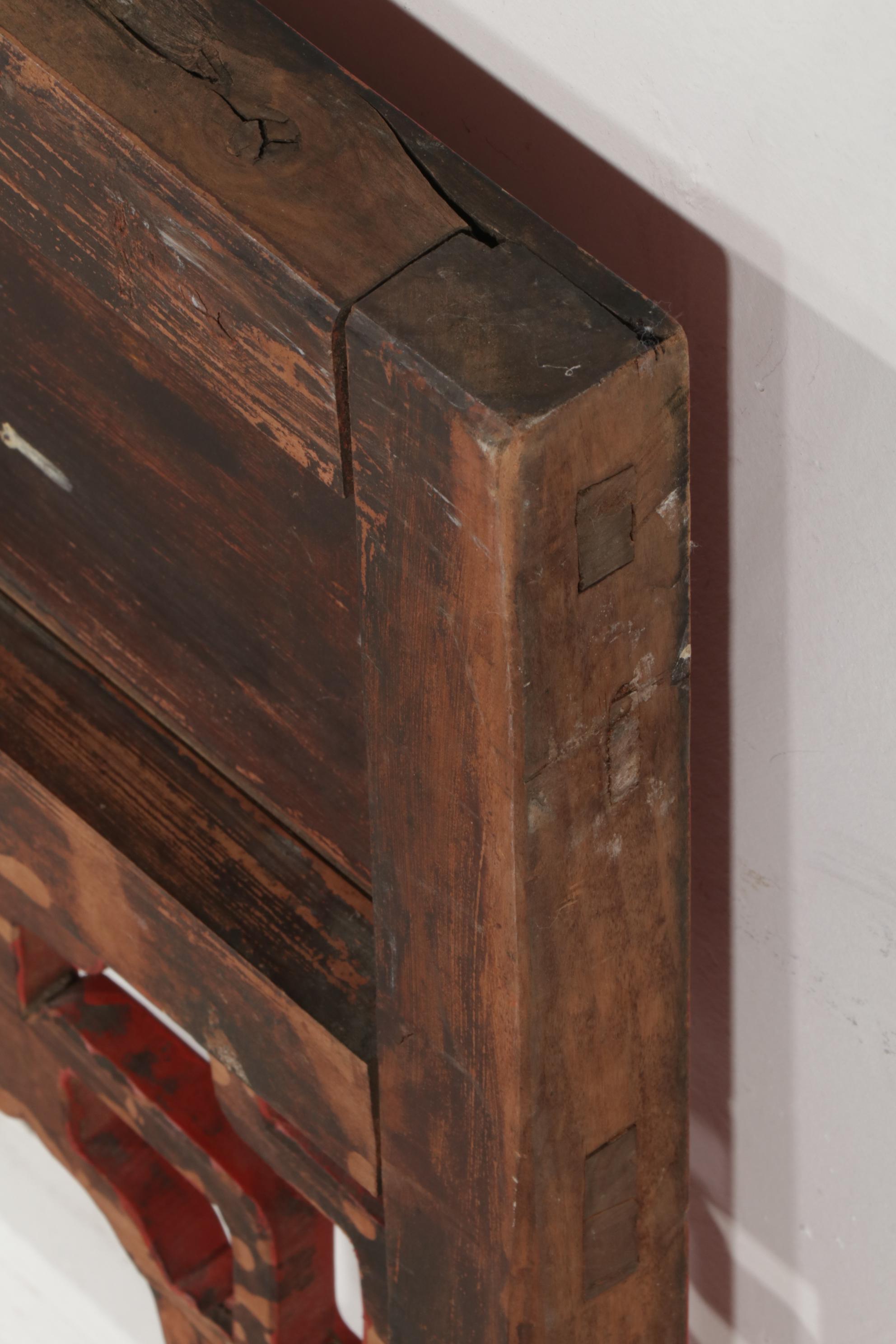 Chinese Carved and Paint-Decorated Wooden Panel, 20th Century