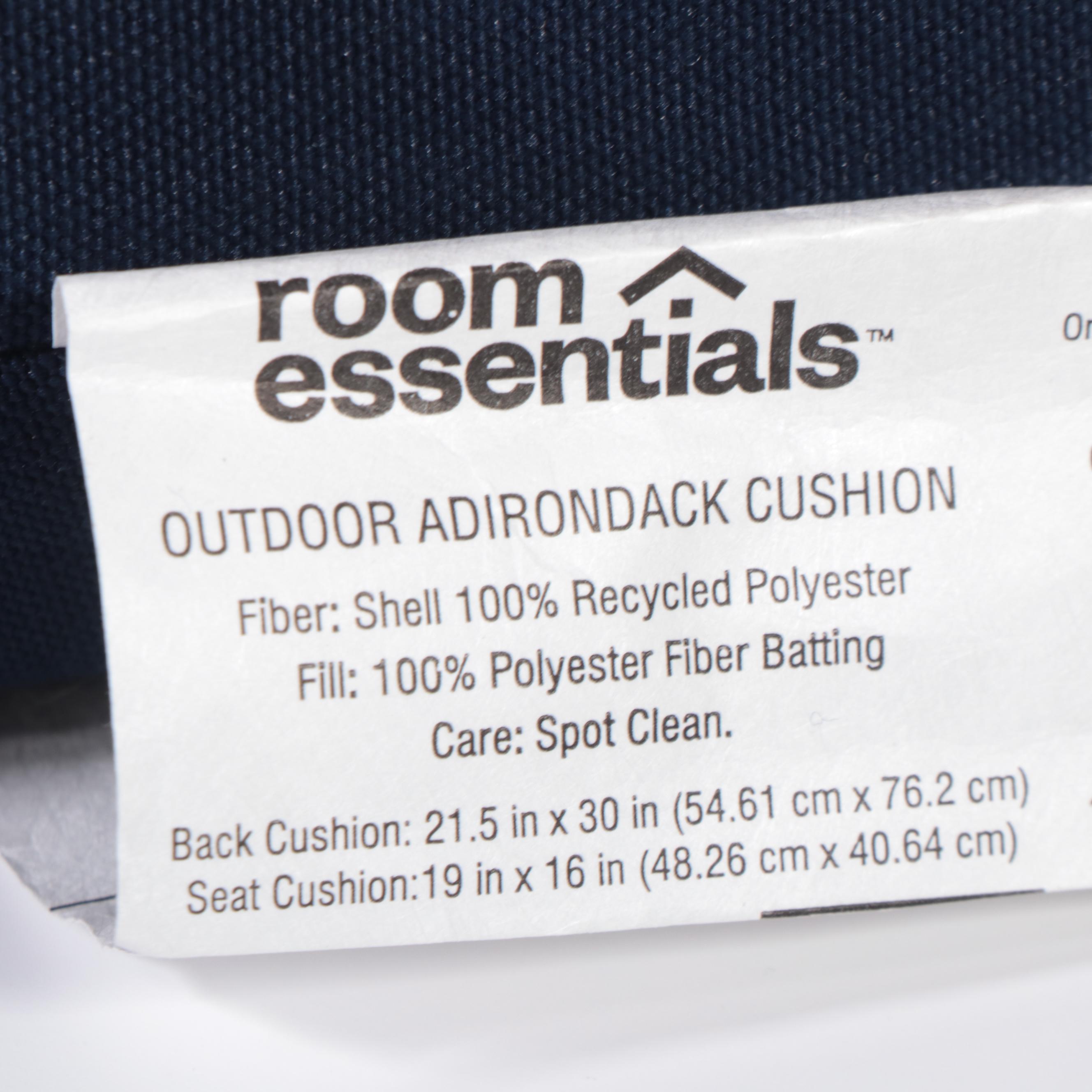 Room Essentials Navy Fabric Patio Chair Seat and Backrest Cushions