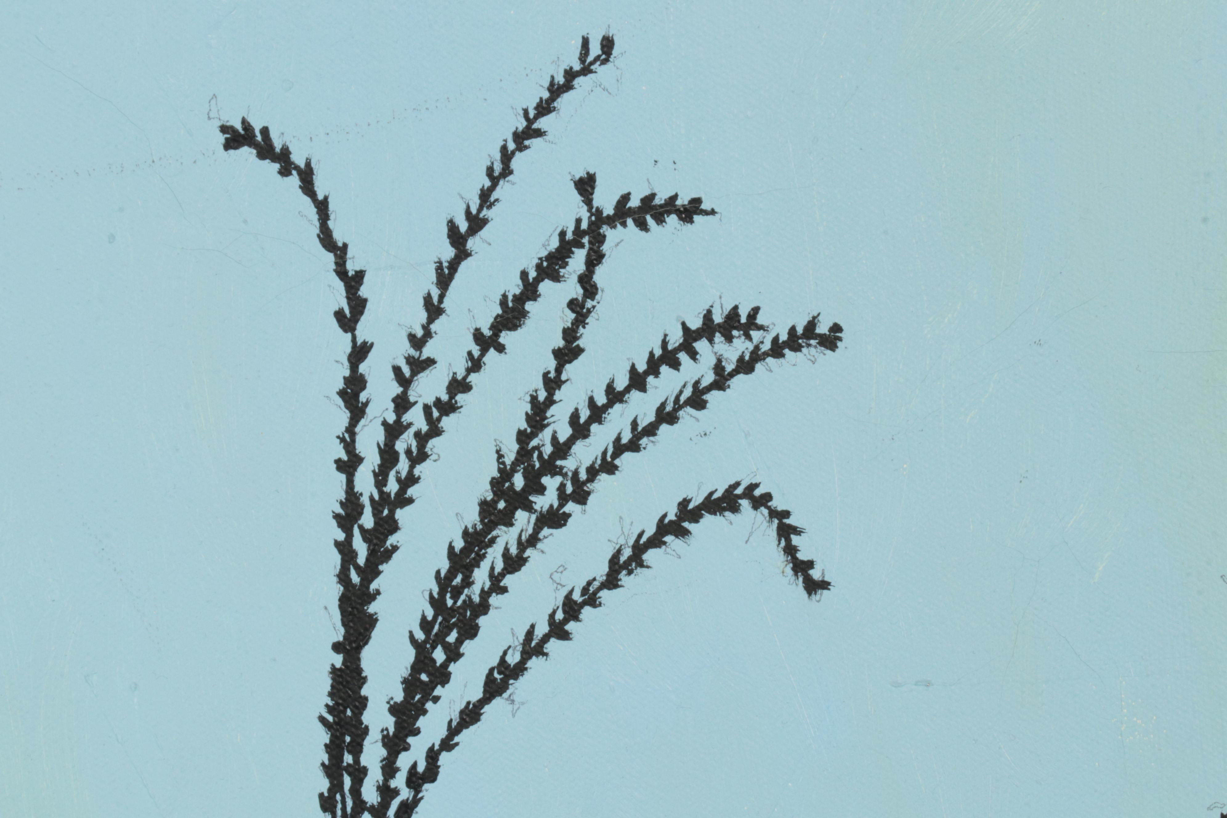 Folk Art Acrylic Painting "Meadows Moth," 21st Century