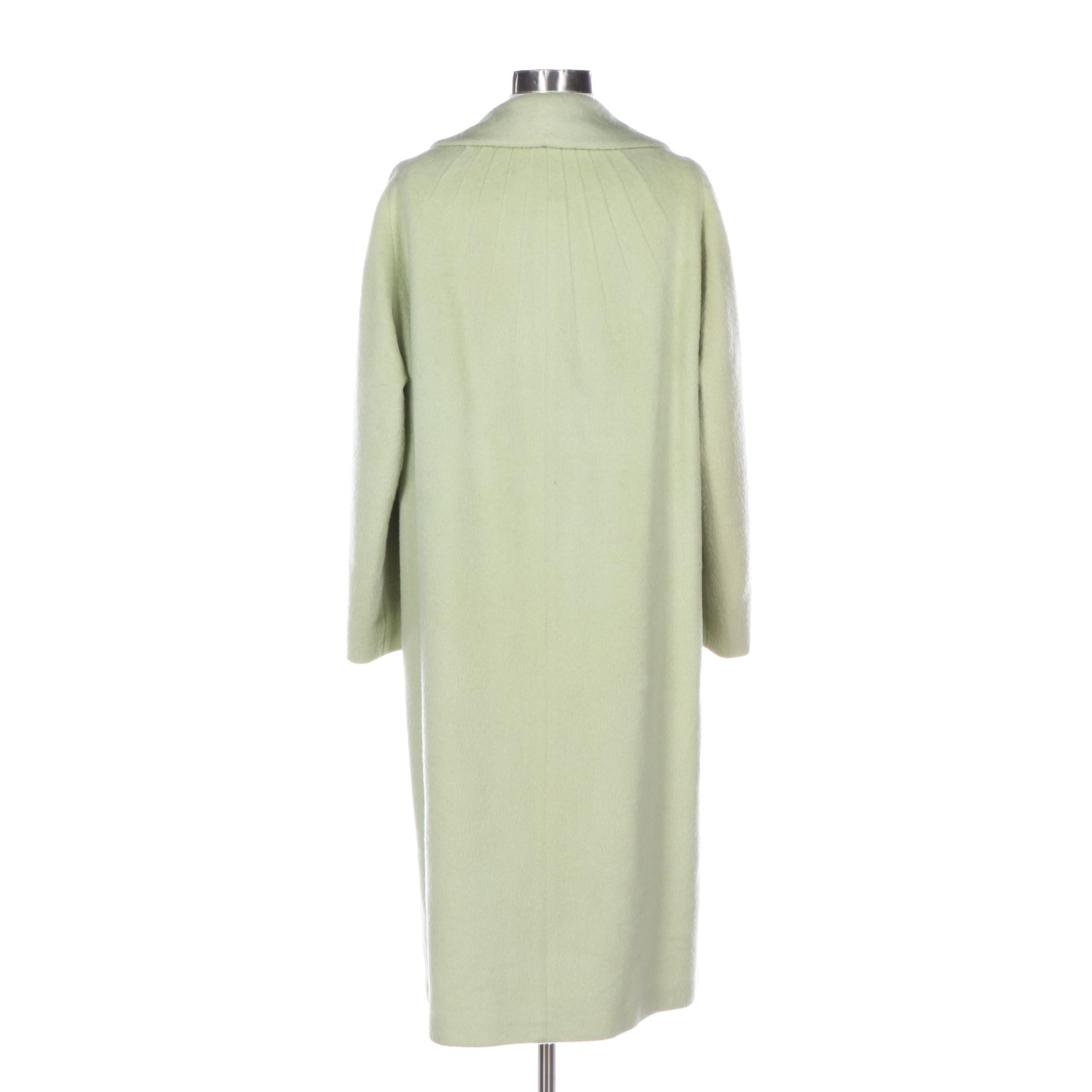 Shawl Collar Coat with Detached Fox Fur Collar