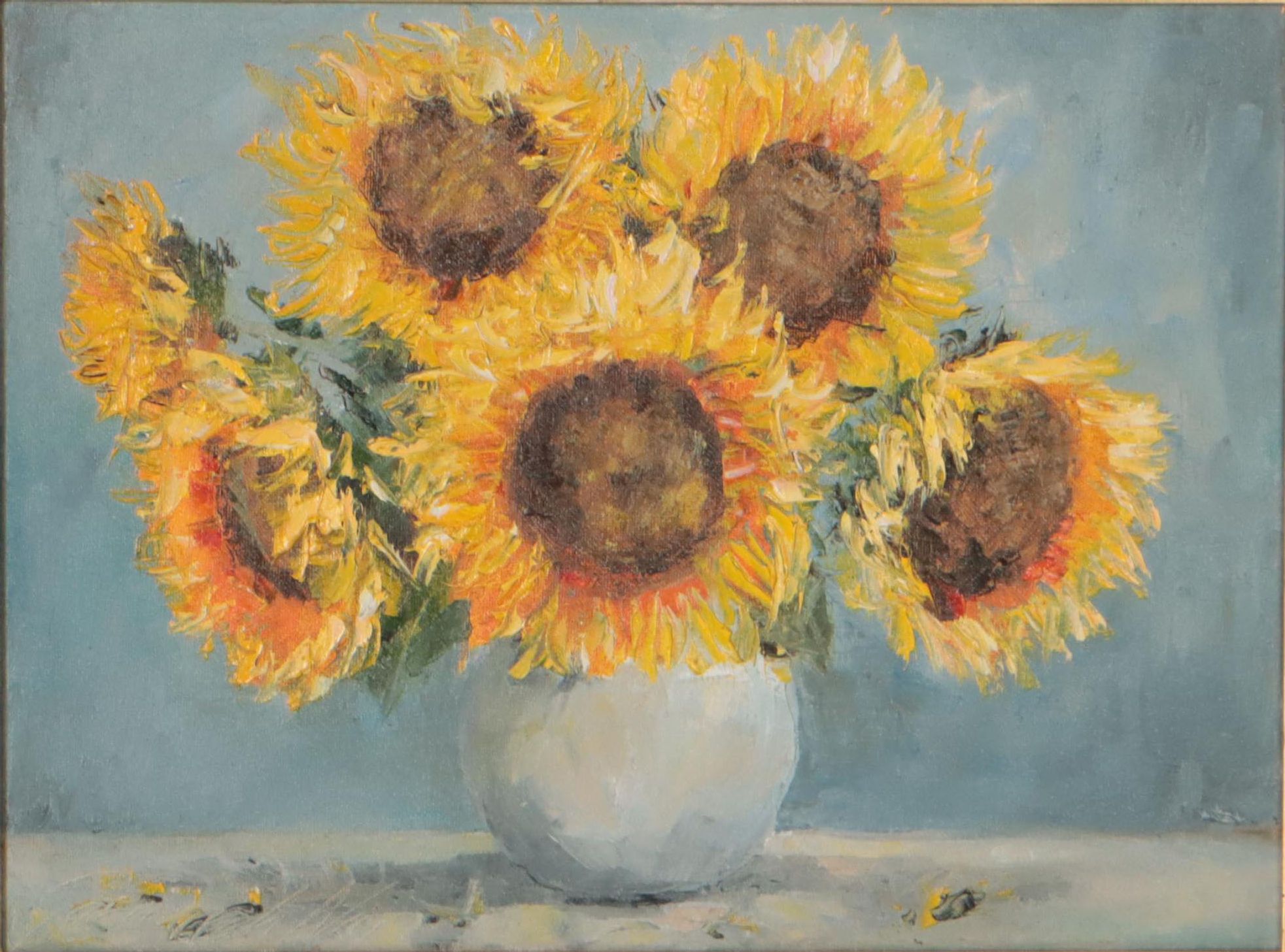 Garncarek Aleksander Oil Painting of Sunflowers "Słoneczniki," 2022