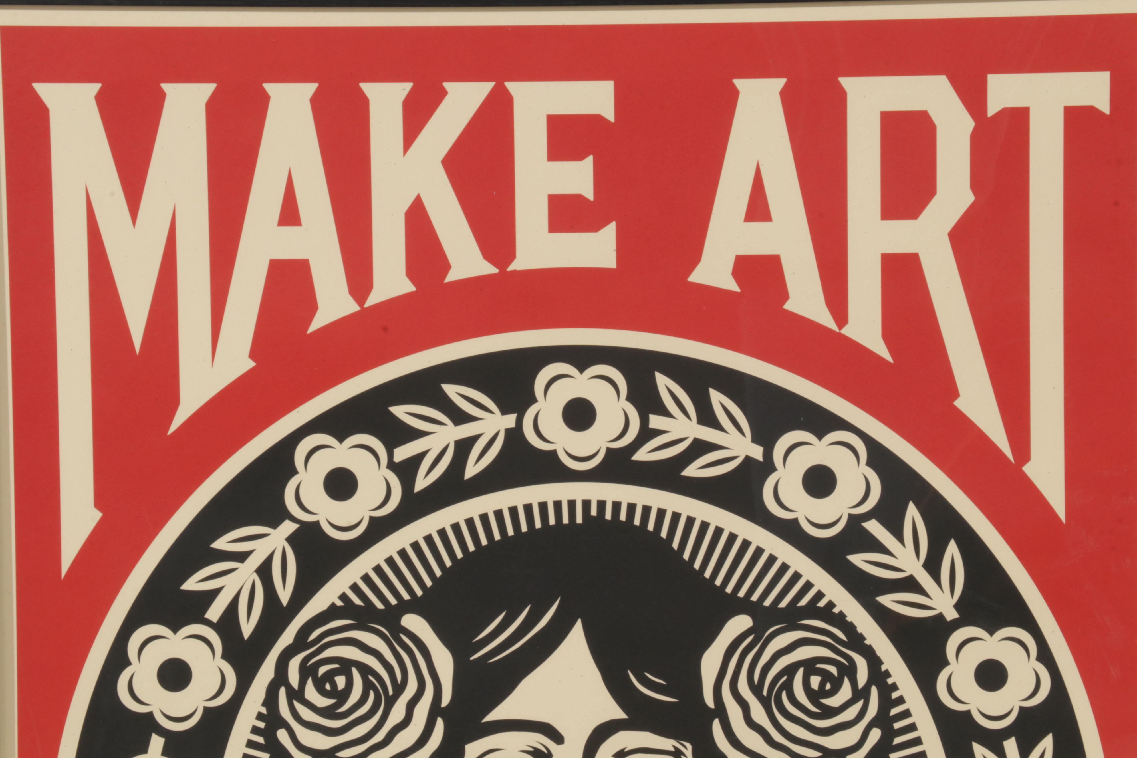 Shepard Fairey Offset Print "Make Art Not War," 2017