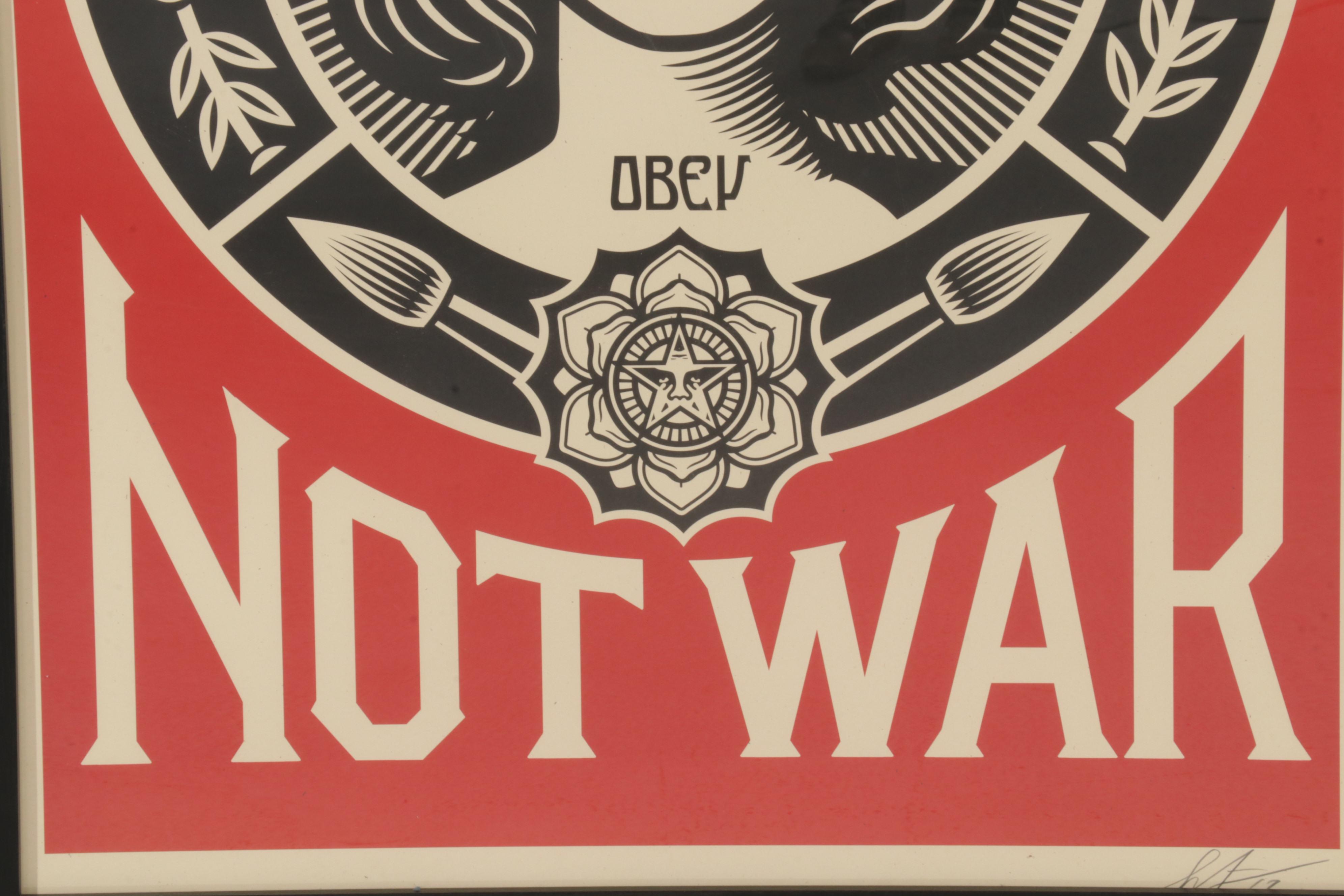 Shepard Fairey Offset Print "Make Art Not War," 2017