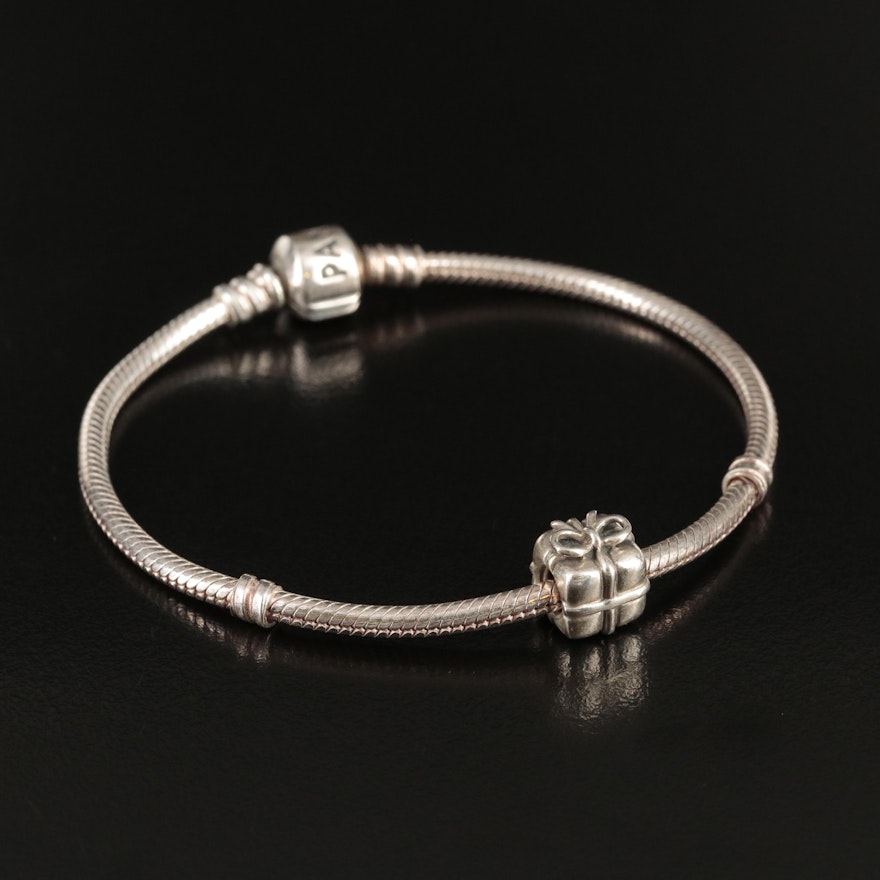 Pandora "Moments" Classic Bracelet with Package Charm