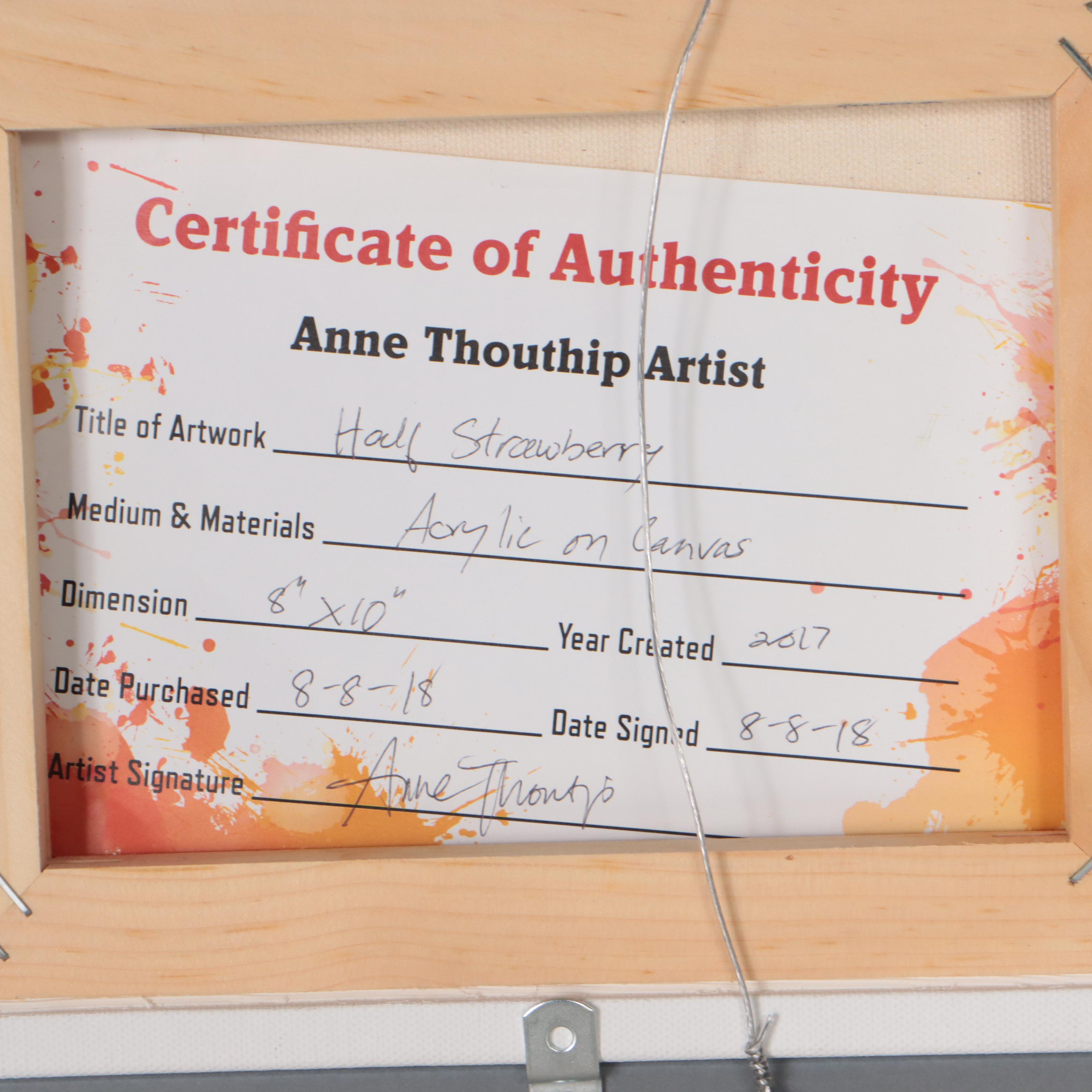 Anne Thoutip Acrylic Painting "Half Strawberry," 2017