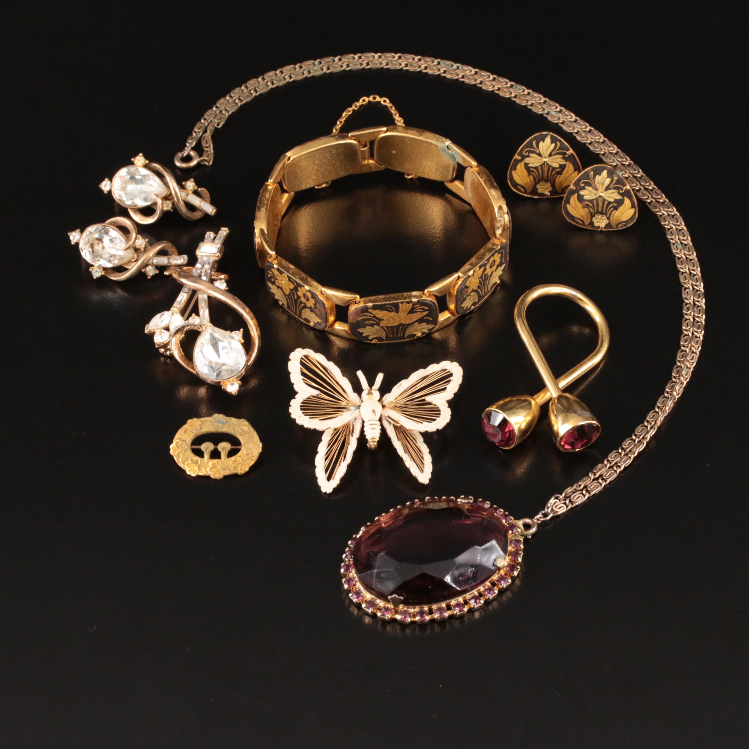 1950s Alfred Philippe for Crown Trifari Featured in Rhinestone Jewelry Lot