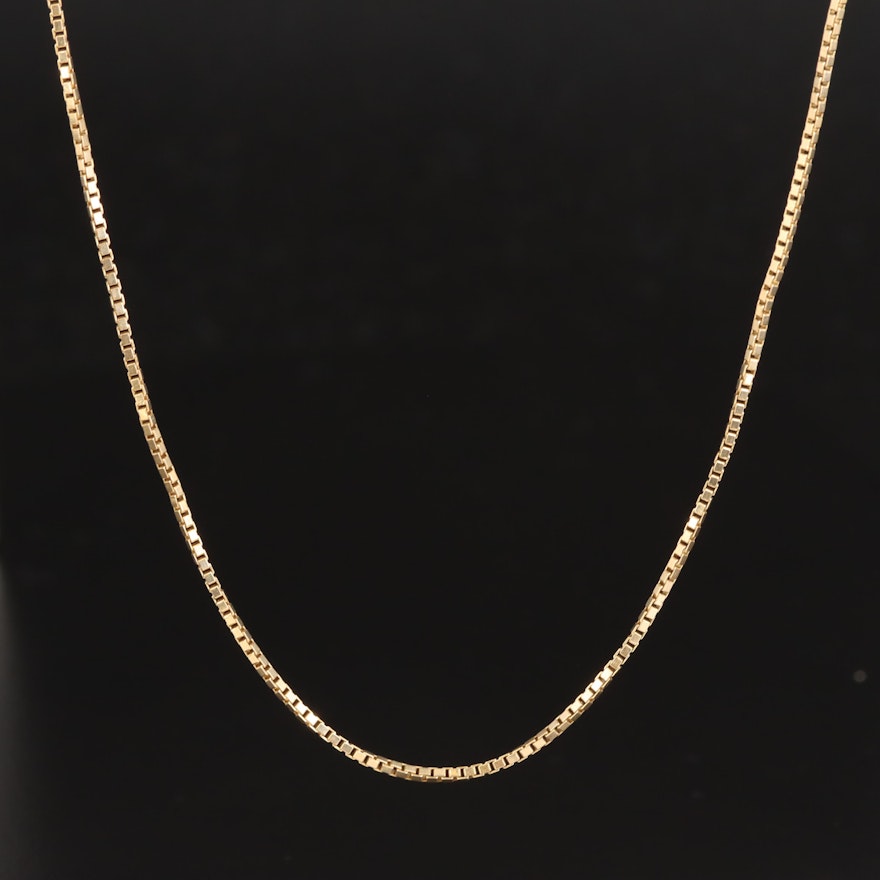 Italian 14K Box Chain Necklace