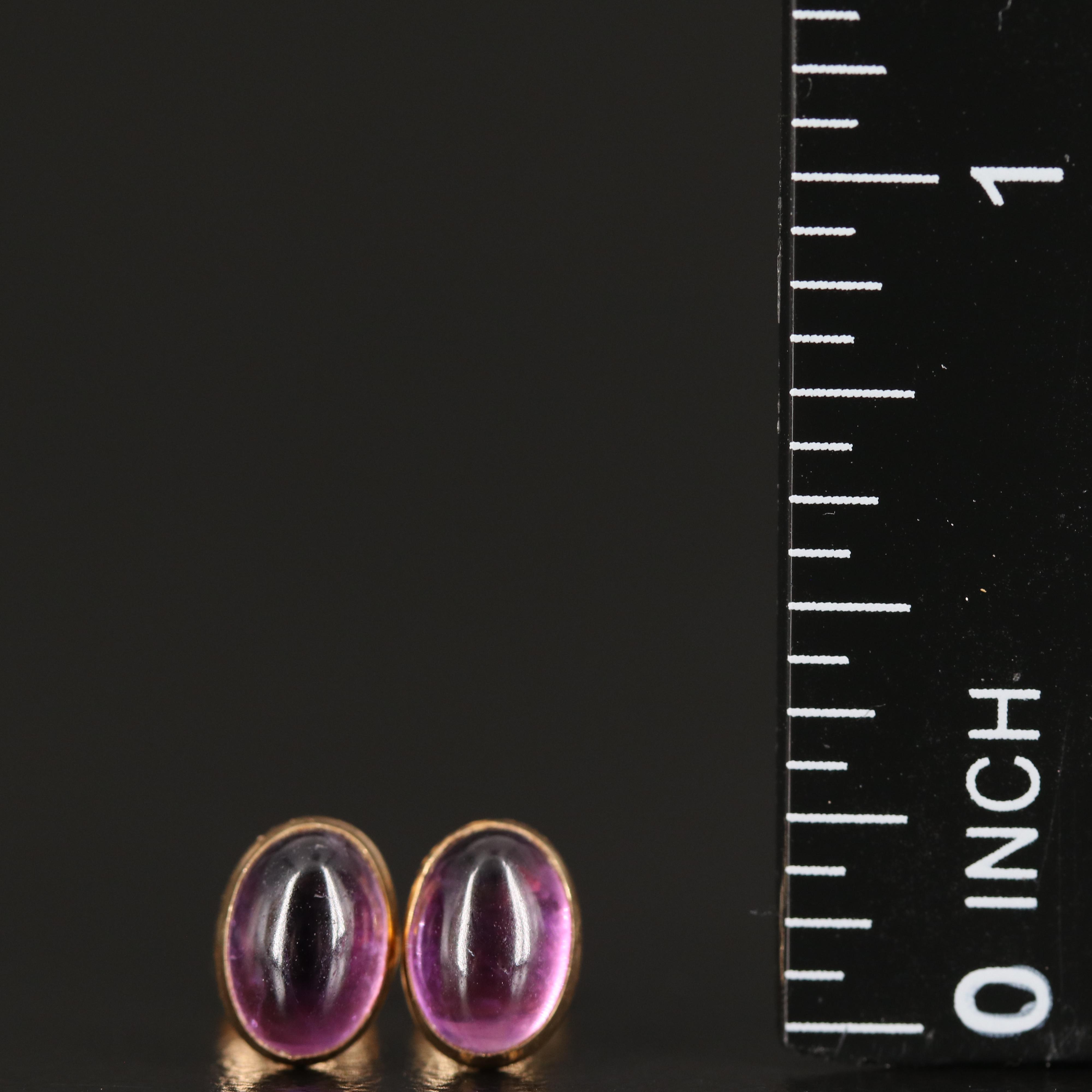 14K Amethyst Stud Earrings