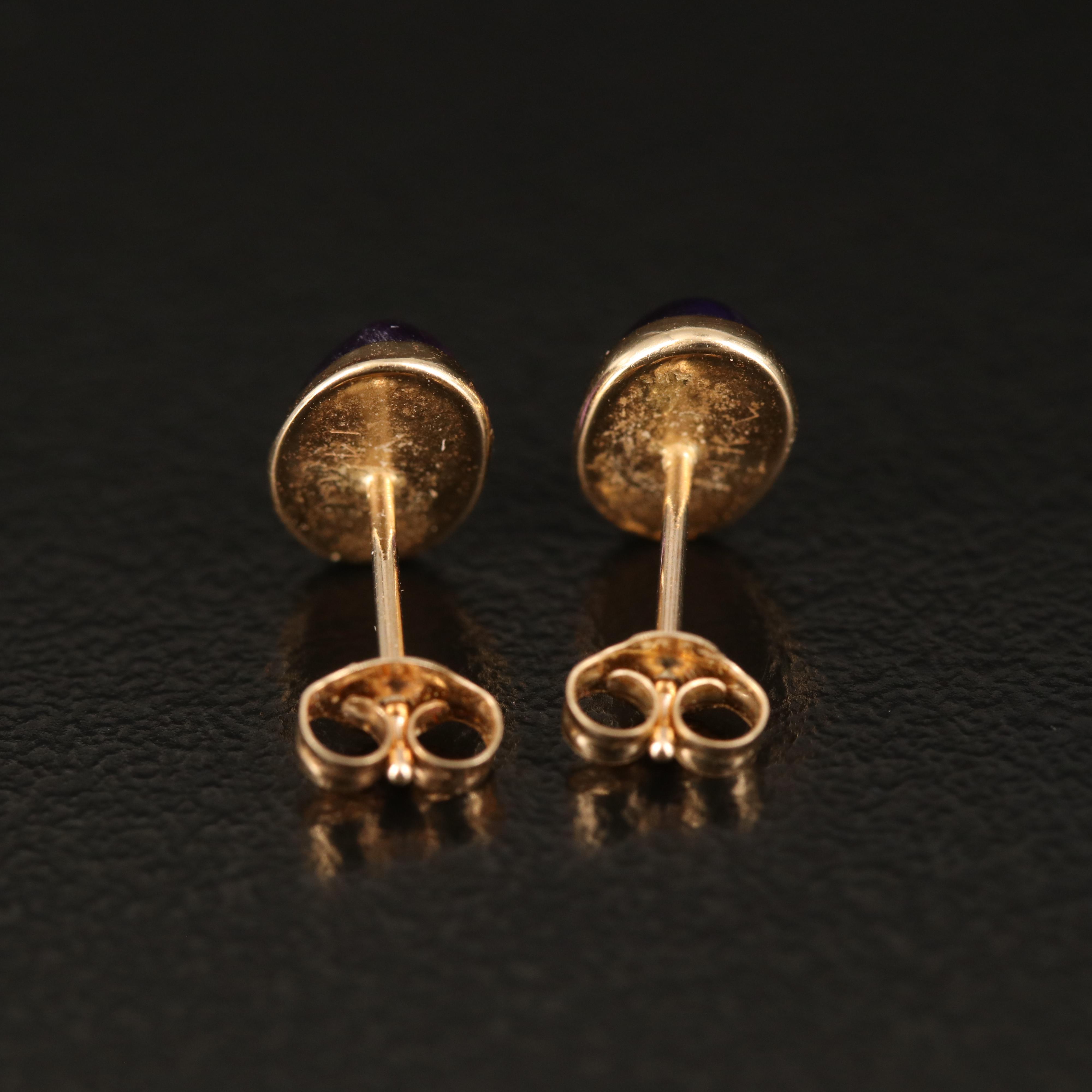 14K Amethyst Stud Earrings