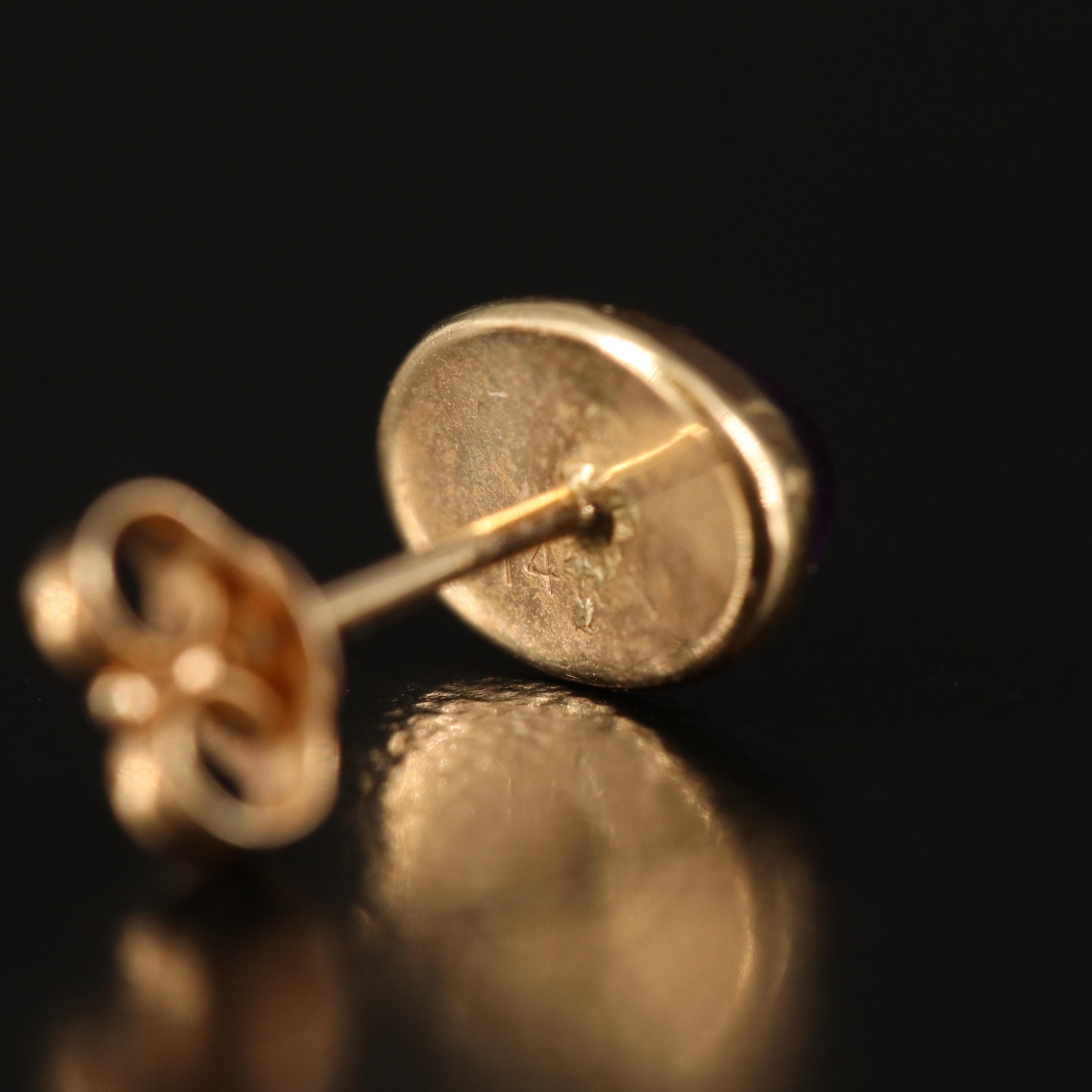 14K Amethyst Stud Earrings