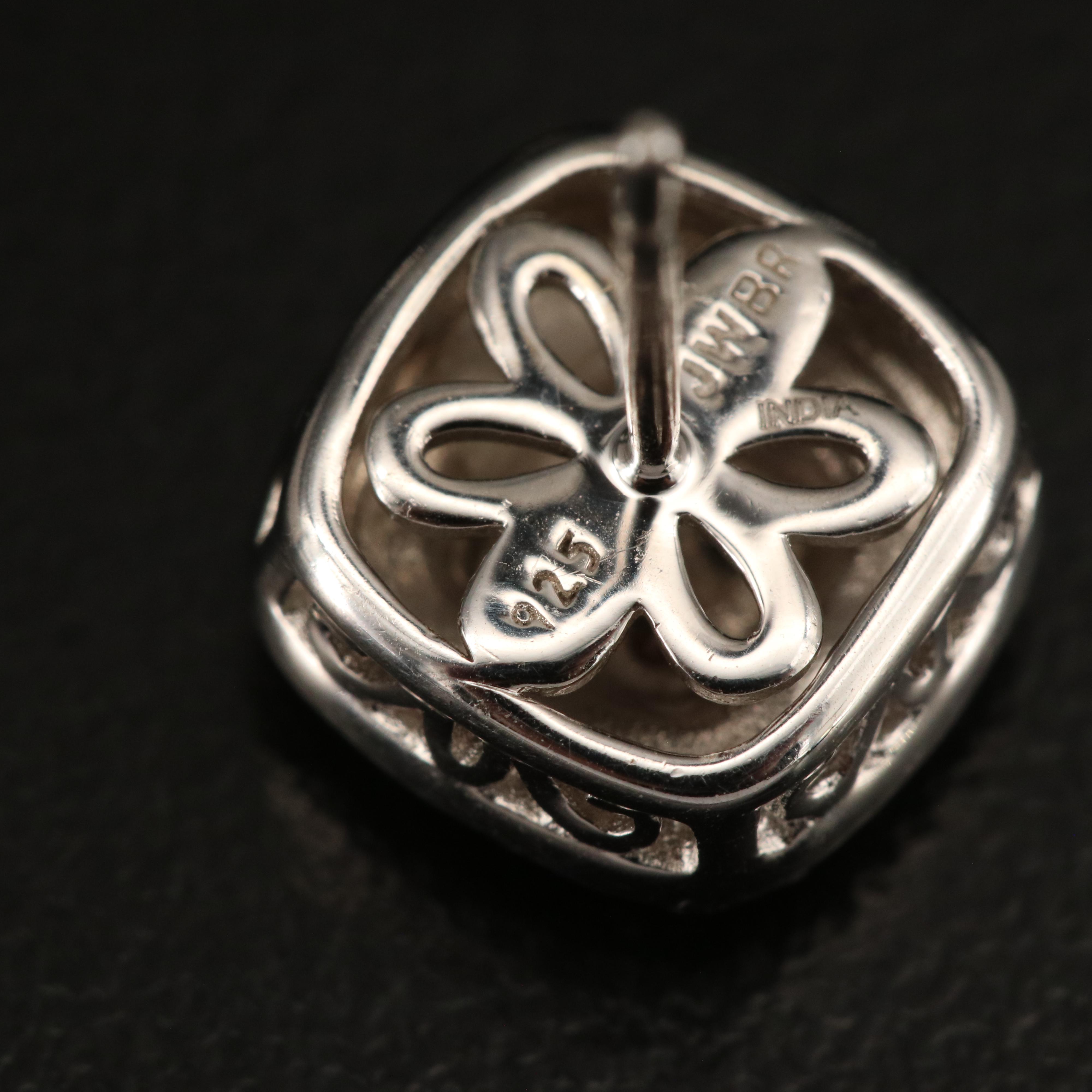 Sterling Diamond Stud Earrings