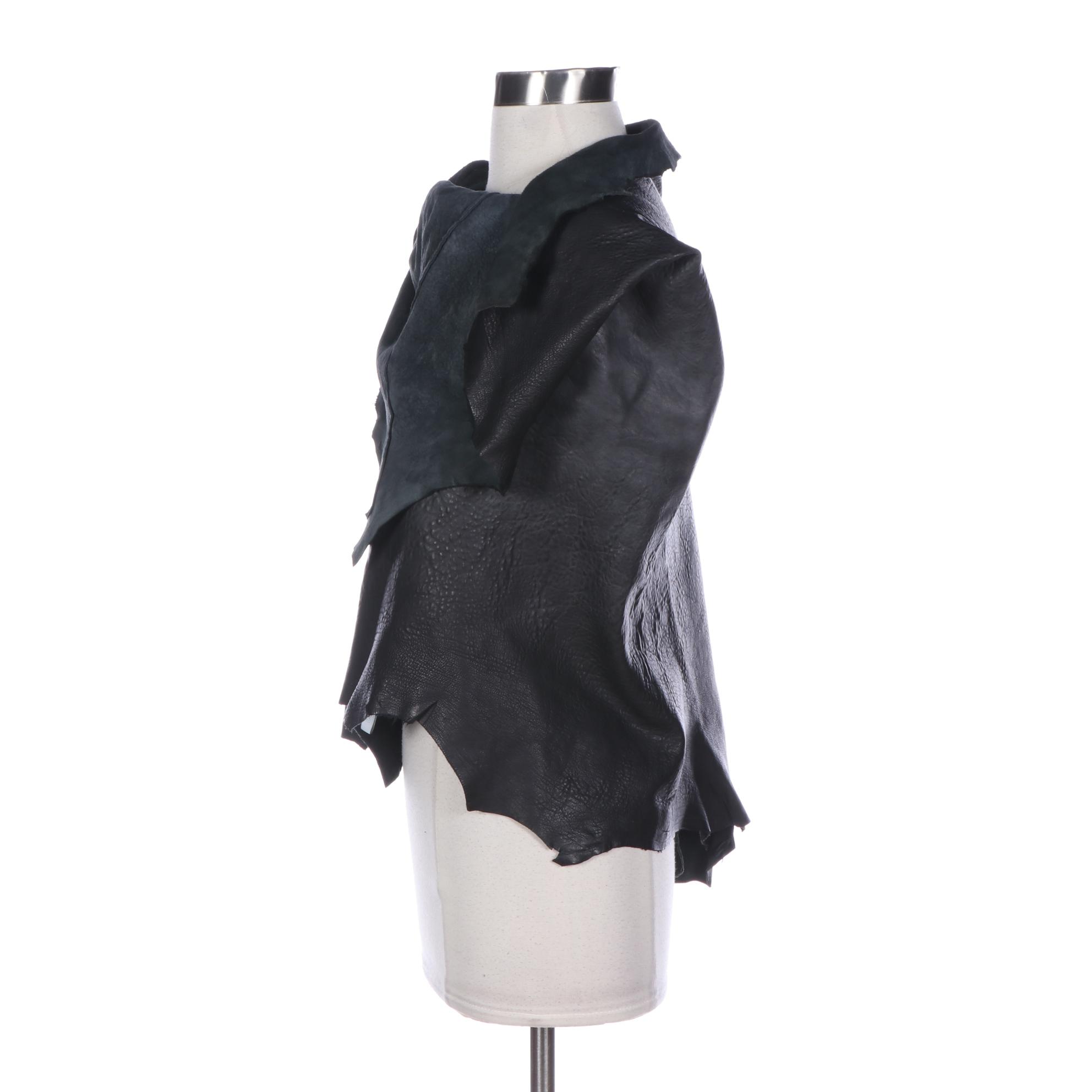 Cutuli Cult Leather Poncho Shawl and Crossbody Bag