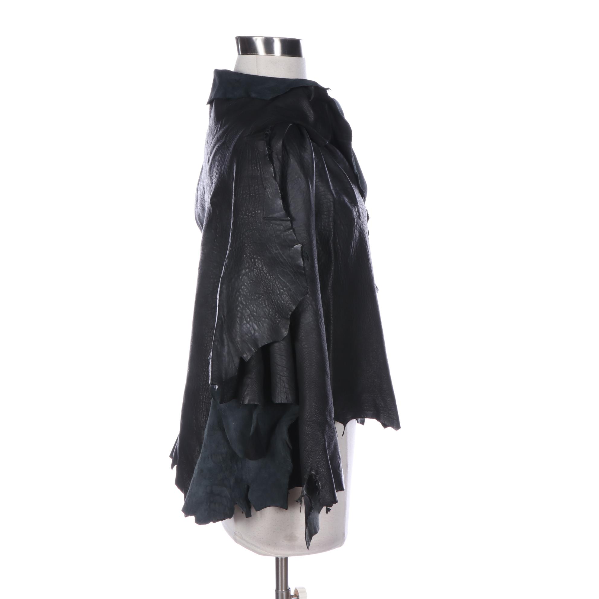 Cutuli Cult Leather Poncho Shawl and Crossbody Bag