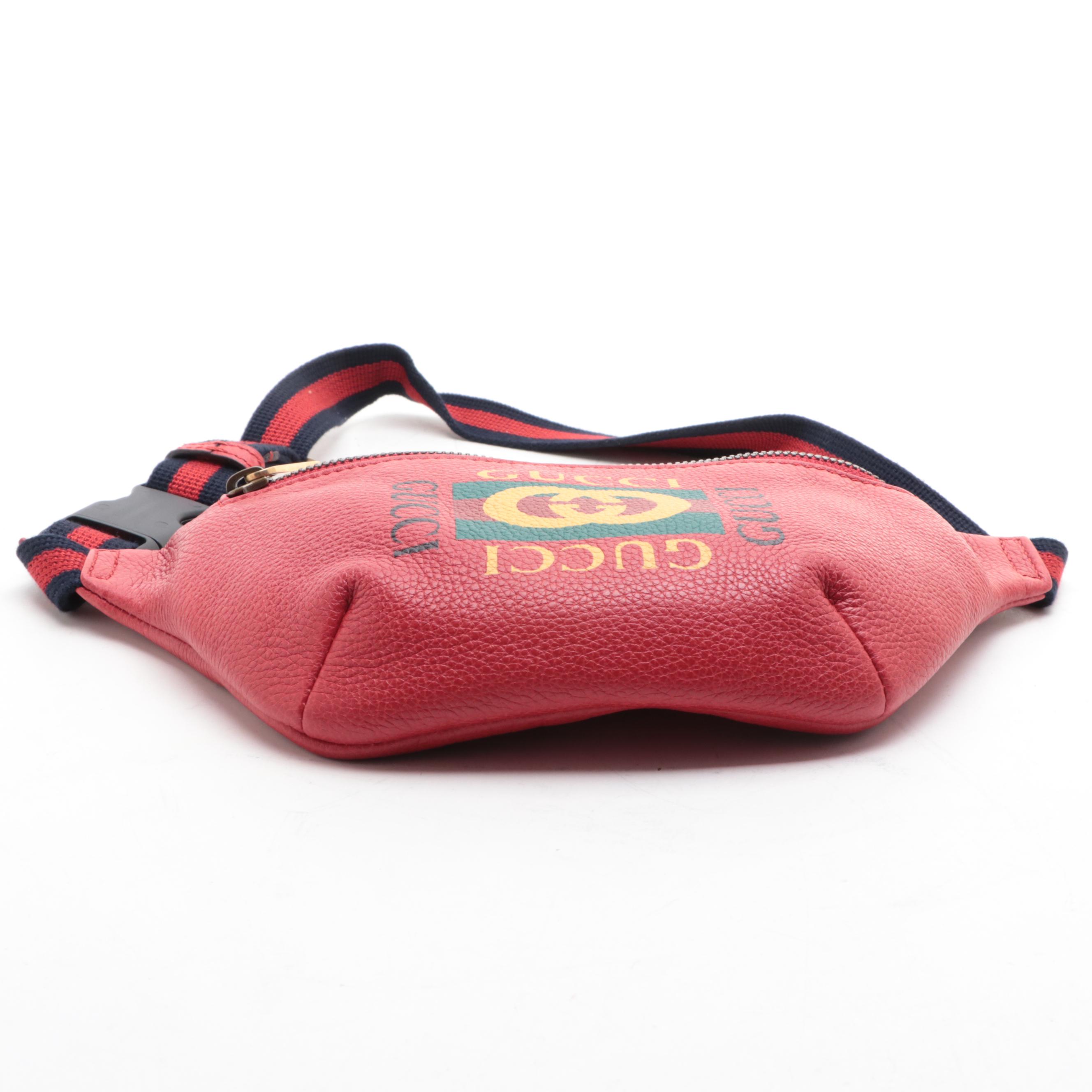 Gucci Small Belt Bag in Printed Red Leather
