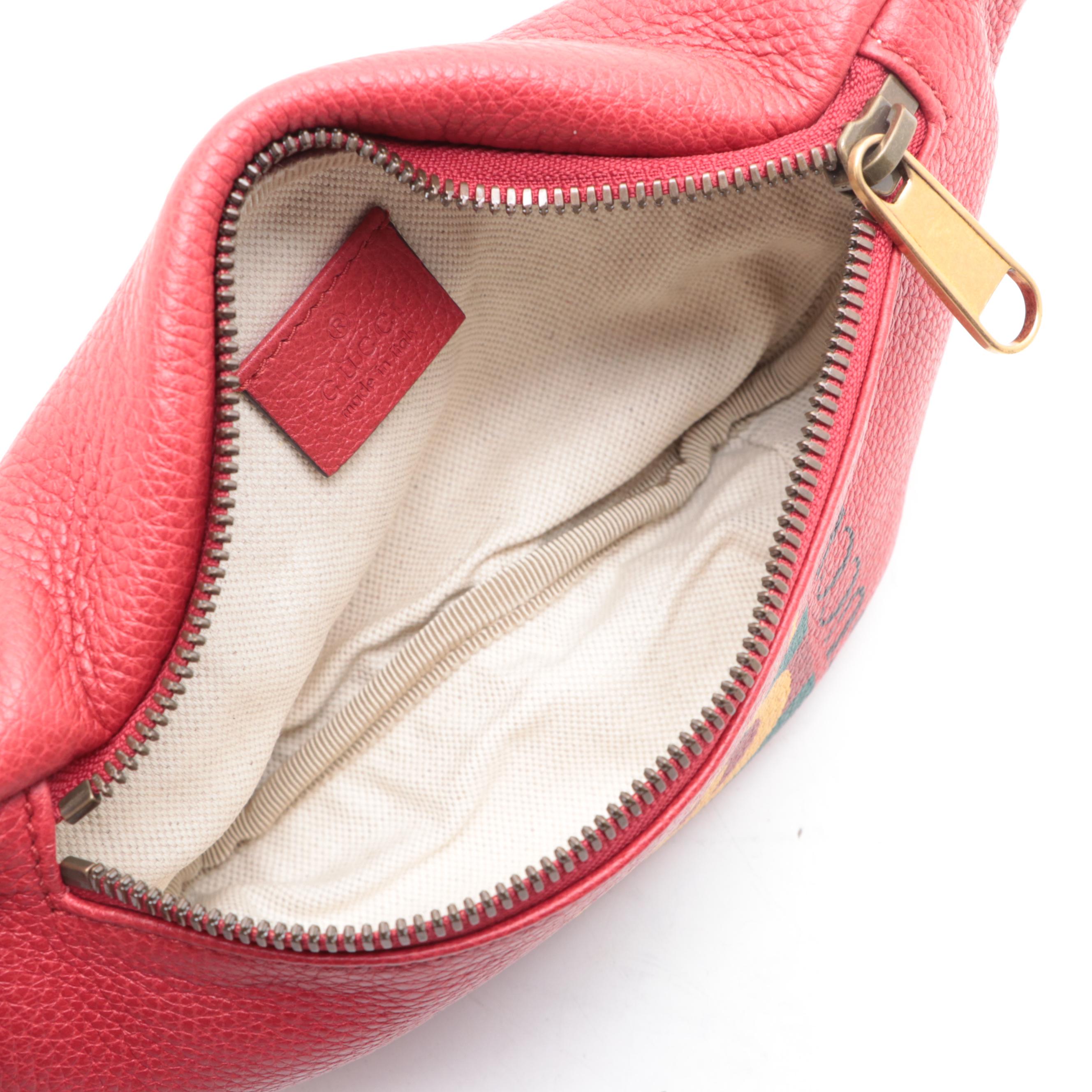 Gucci Small Belt Bag in Printed Red Leather