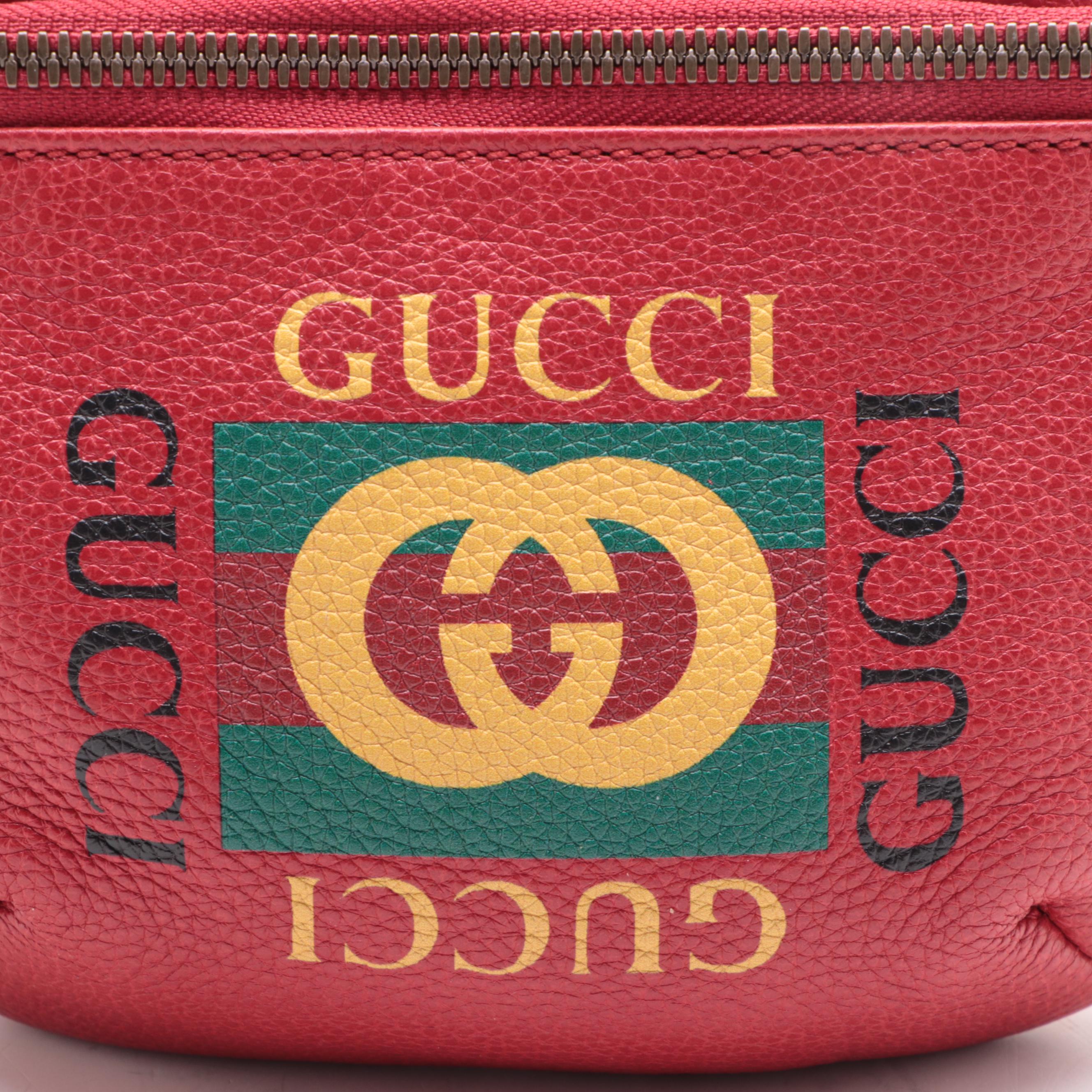 Gucci Small Belt Bag in Printed Red Leather