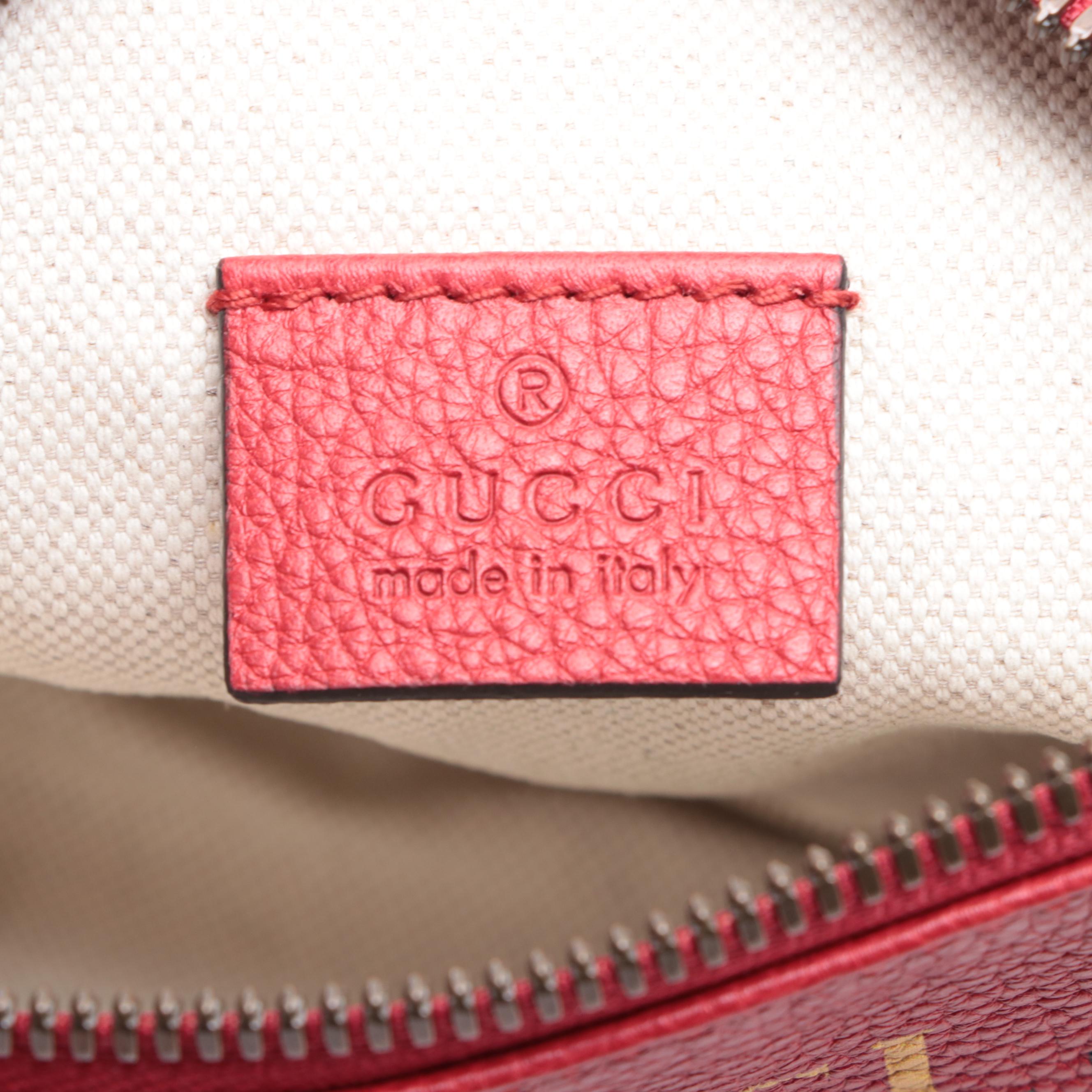 Gucci Small Belt Bag in Printed Red Leather