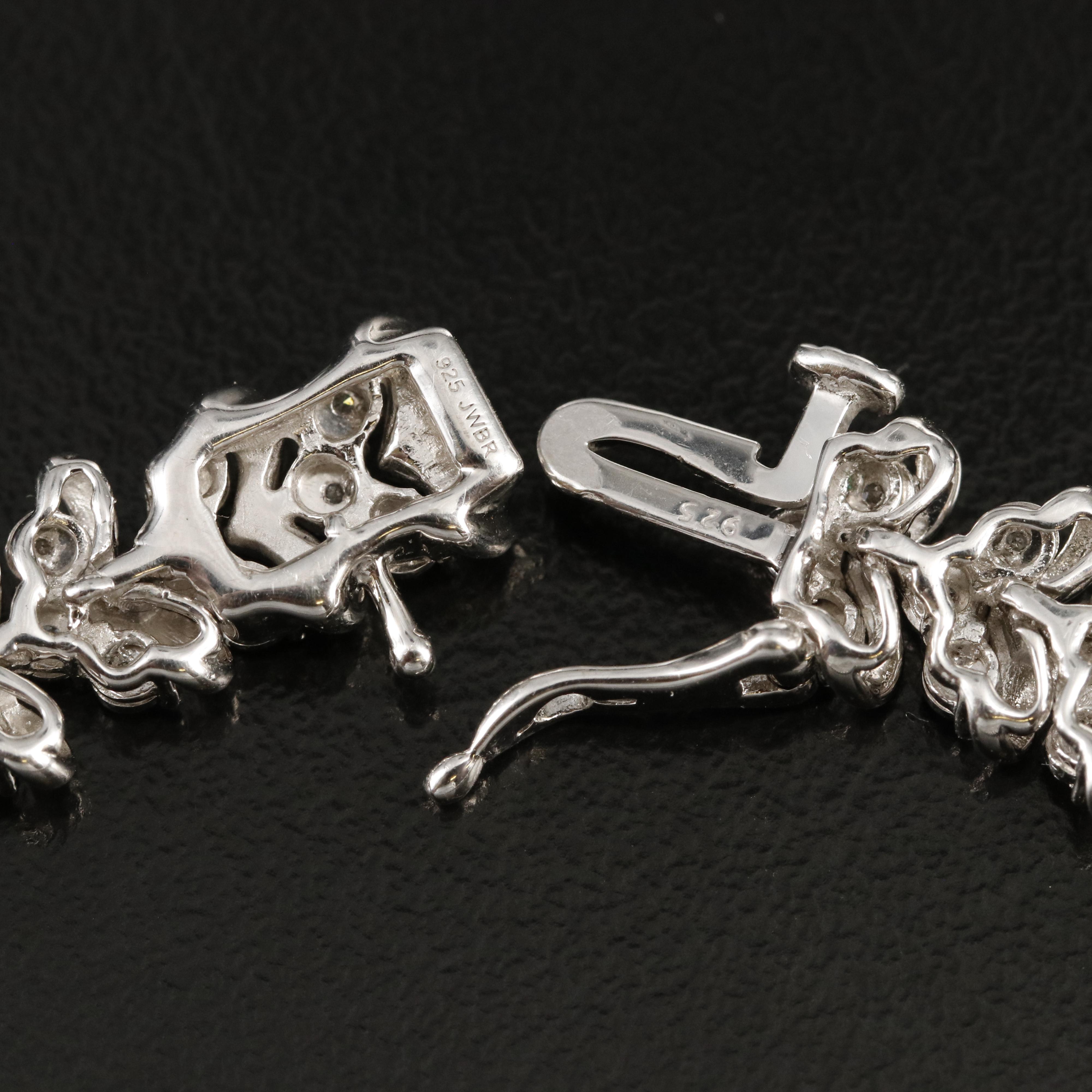 Sterling 1.02 CTW Diamond Chevron Link Bracelet