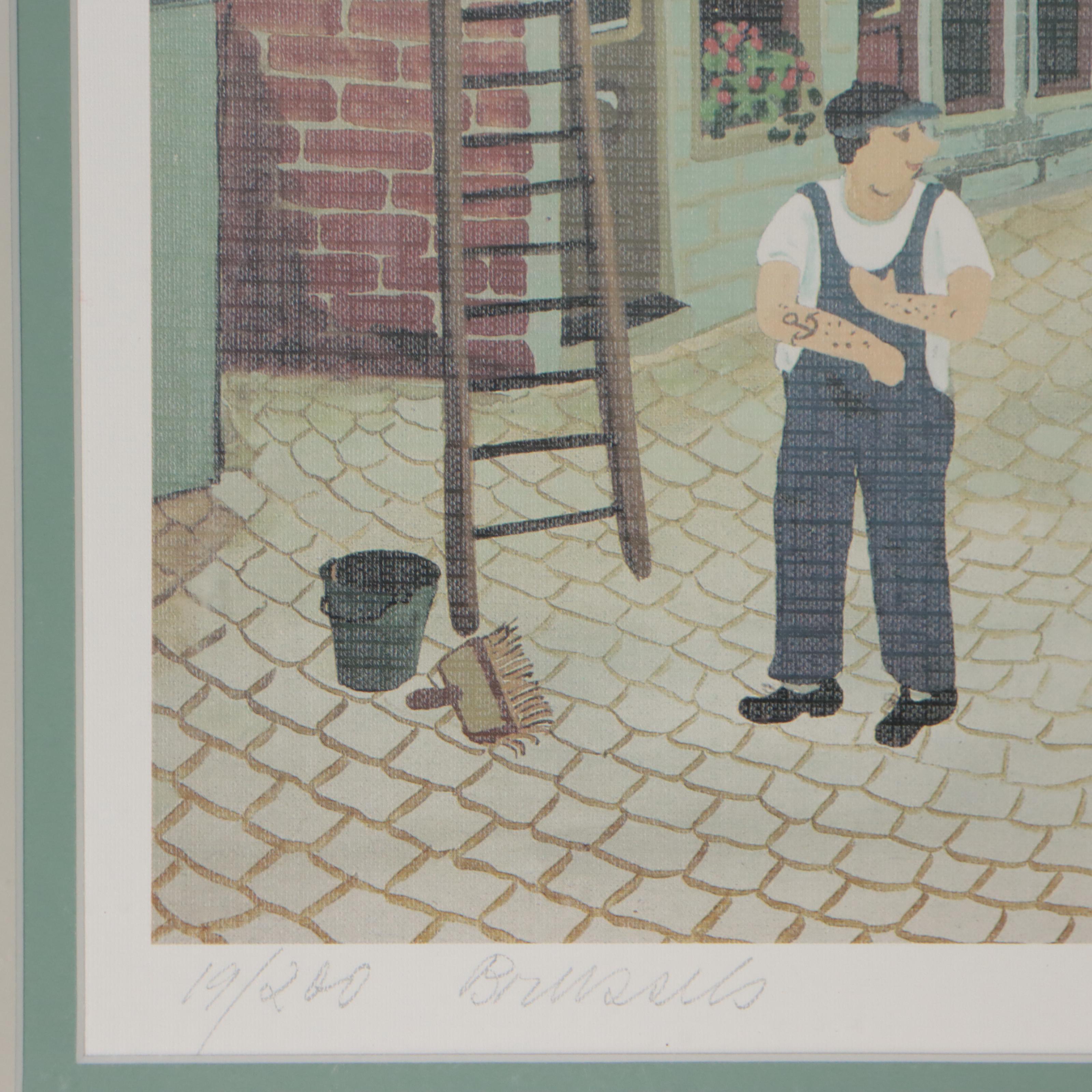 Elke Einsmann Offset Lithograph "Brussels," 1982