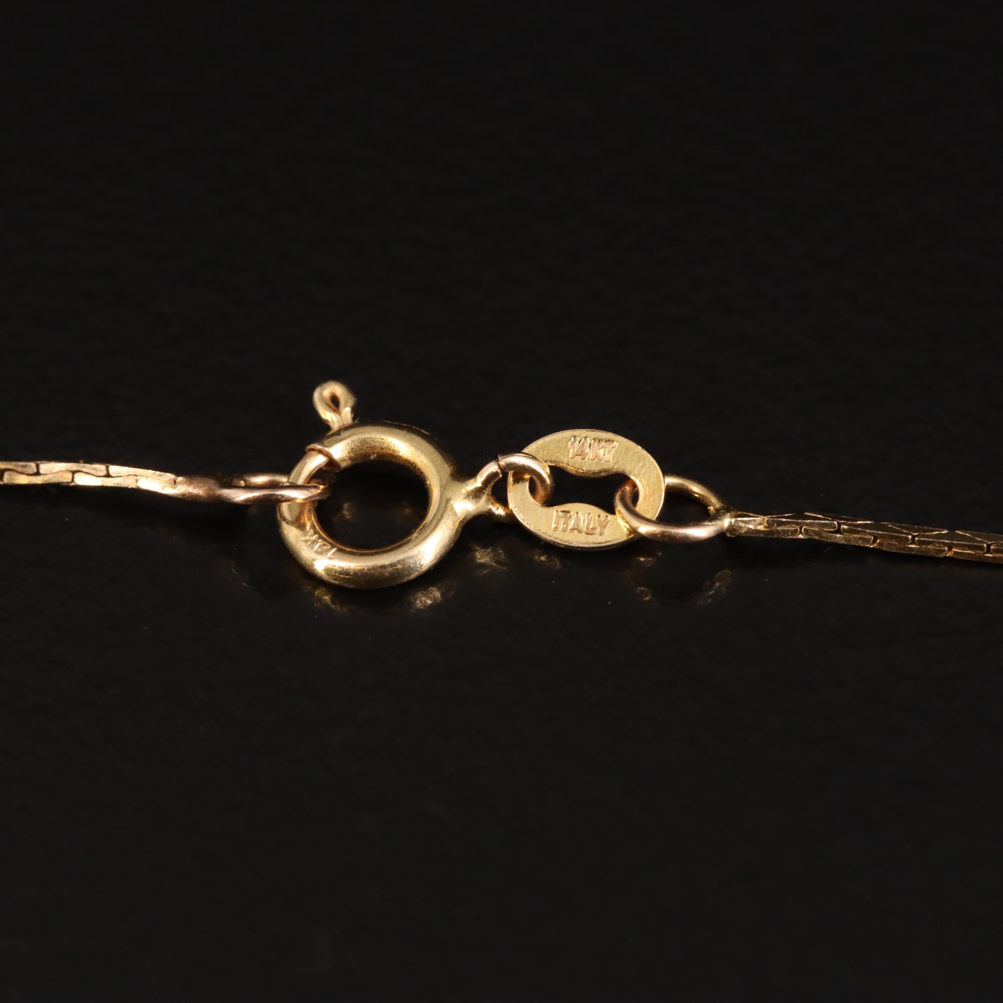 14K Tourmaline and Diamond Pendant Necklace