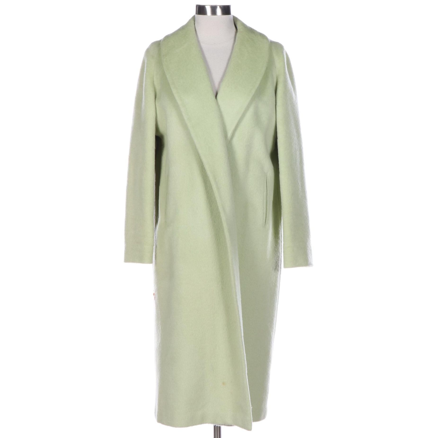 Shawl Collar Coat with Detached Fox Fur Collar