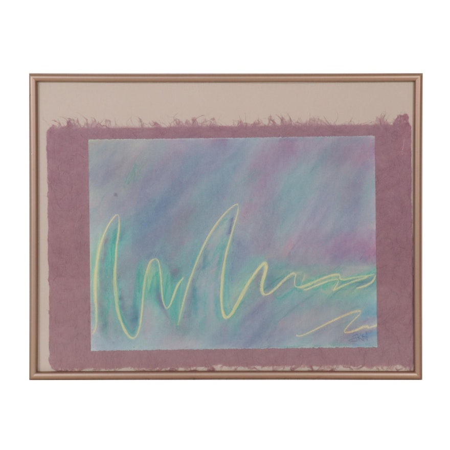 Abstract Pastel Drawing Assemblage, Late 20th Century