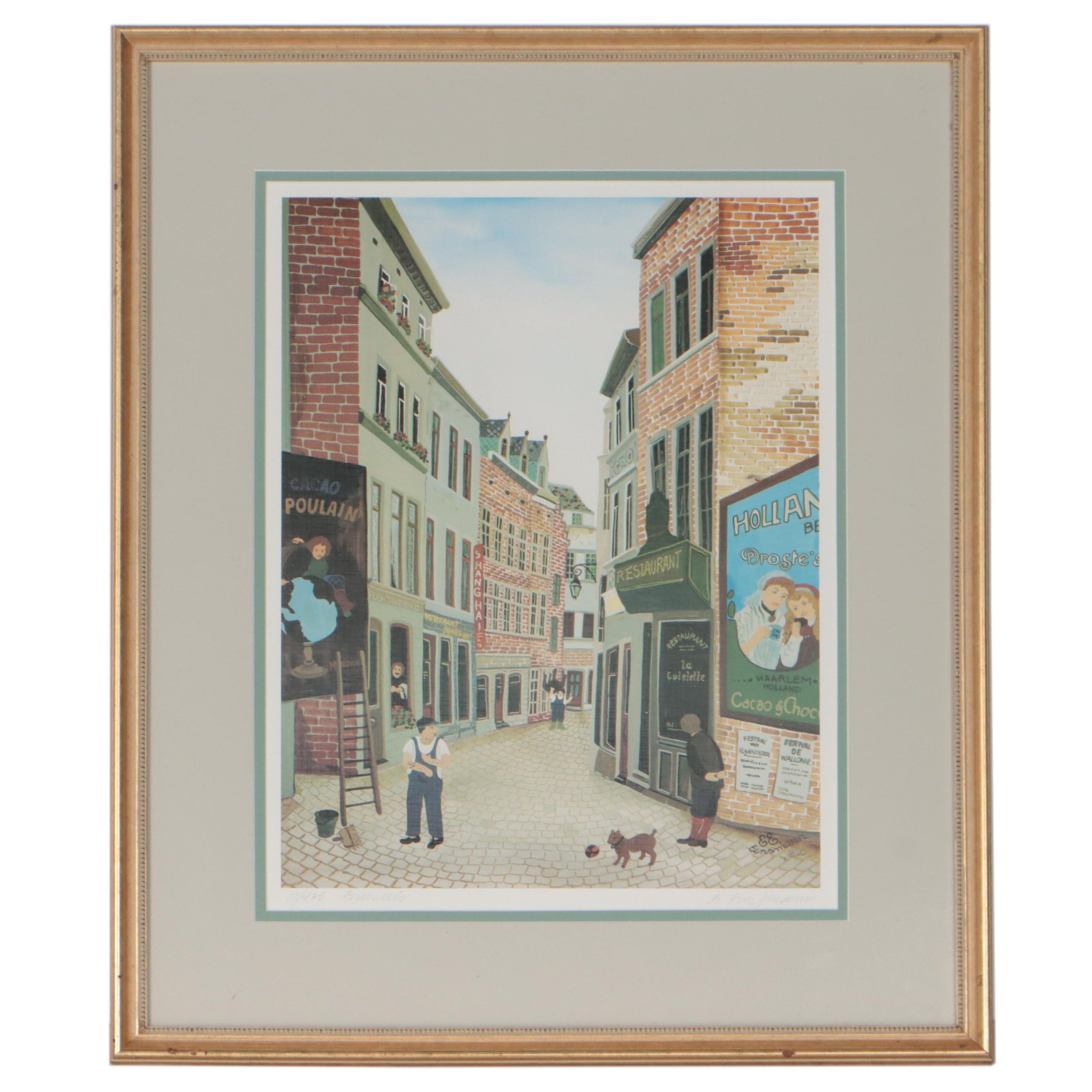 Elke Einsmann Offset Lithograph "Brussels," 1982