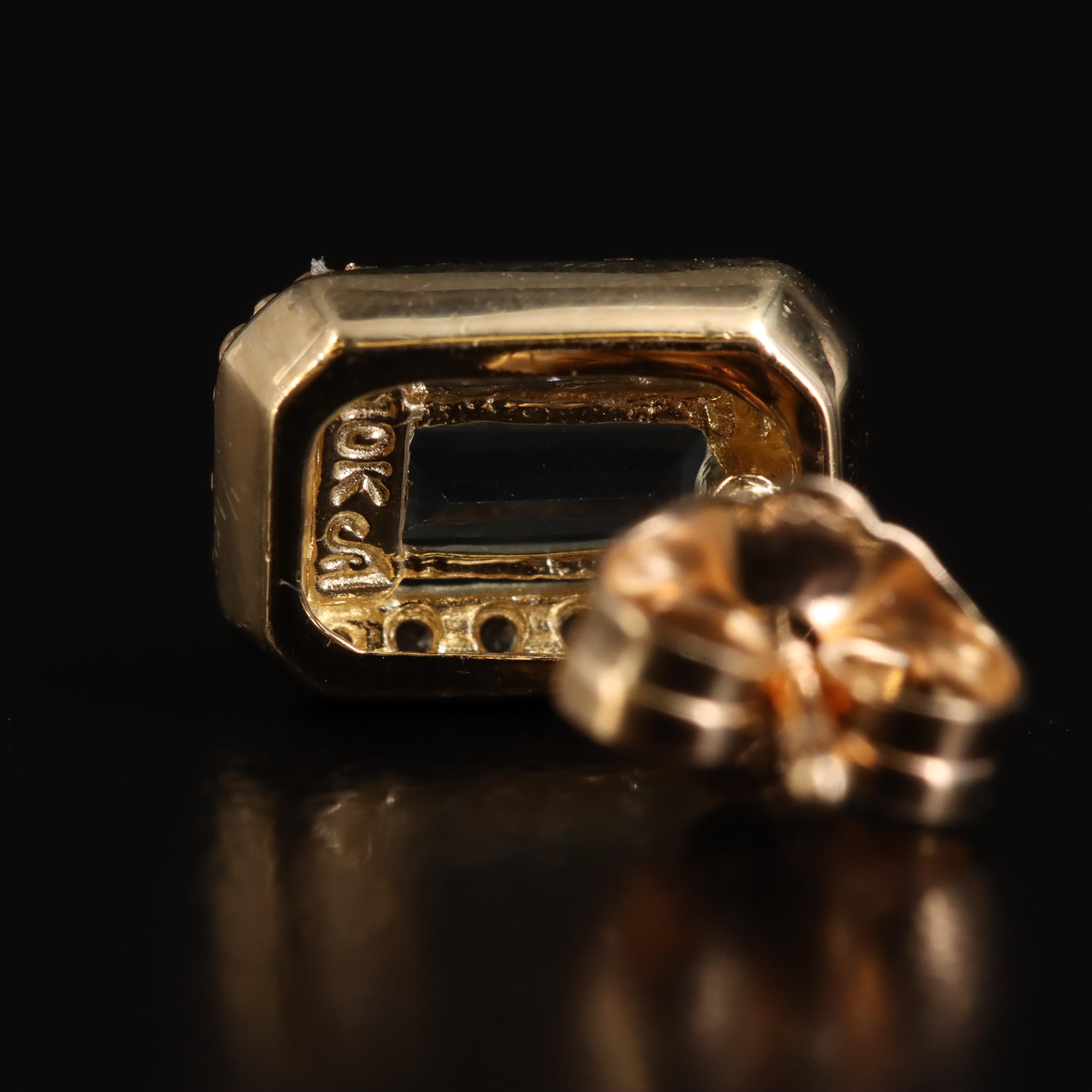 10K Aquamarine and Topaz Stud Earrings