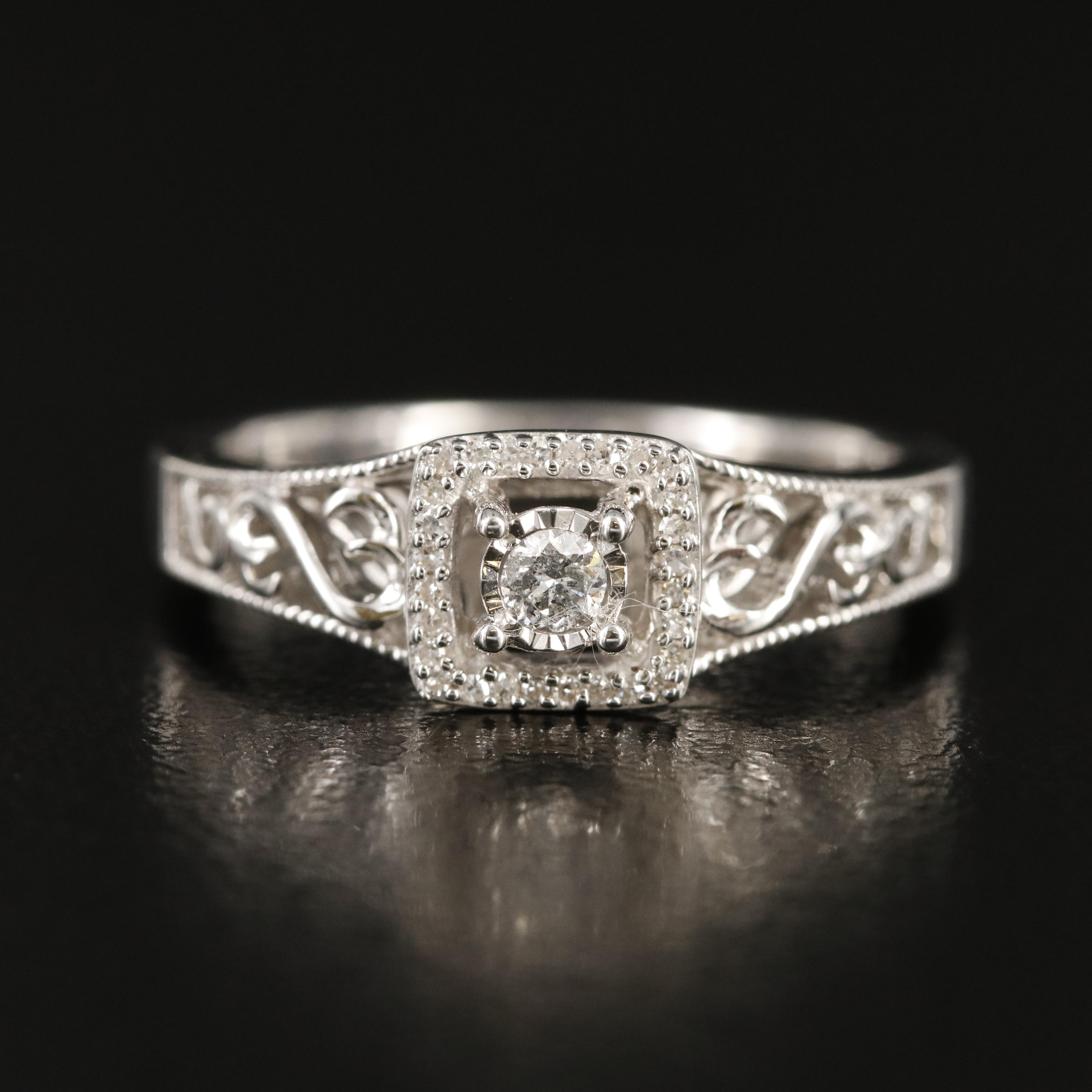 Sterling Diamond Ring