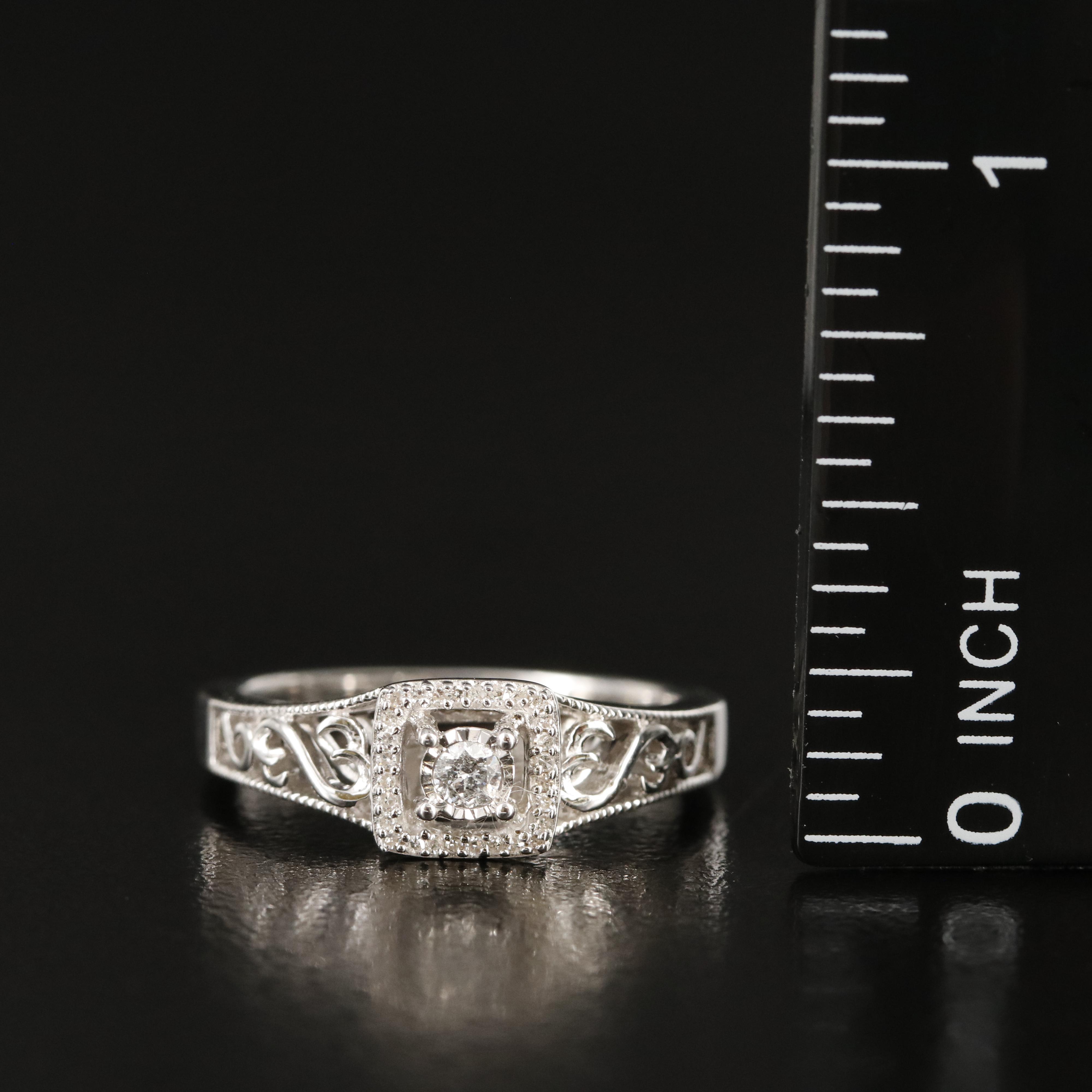 Sterling Diamond Ring