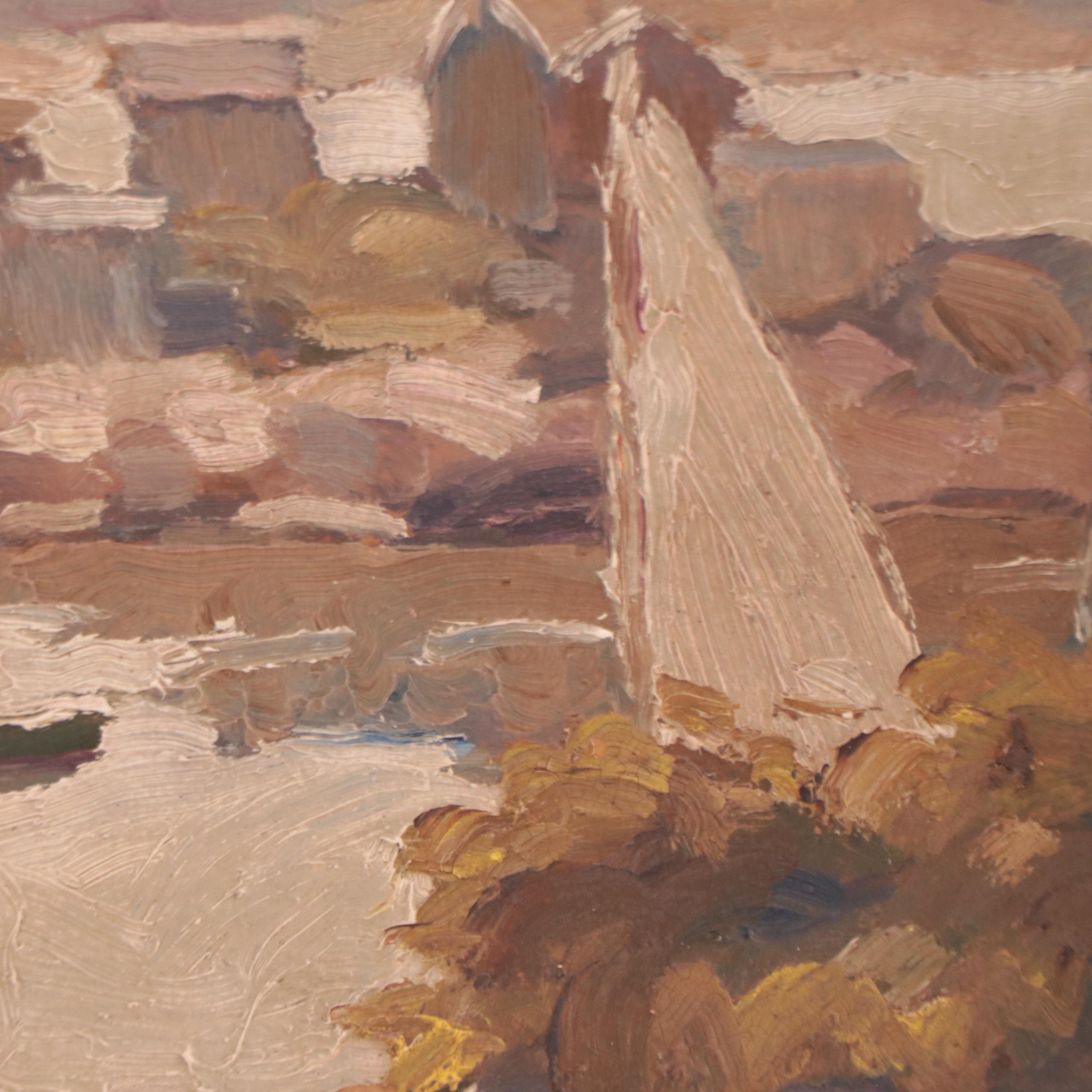 Joshua Tolford Oil Painting "Motif #1, Rockport," Circa 1936