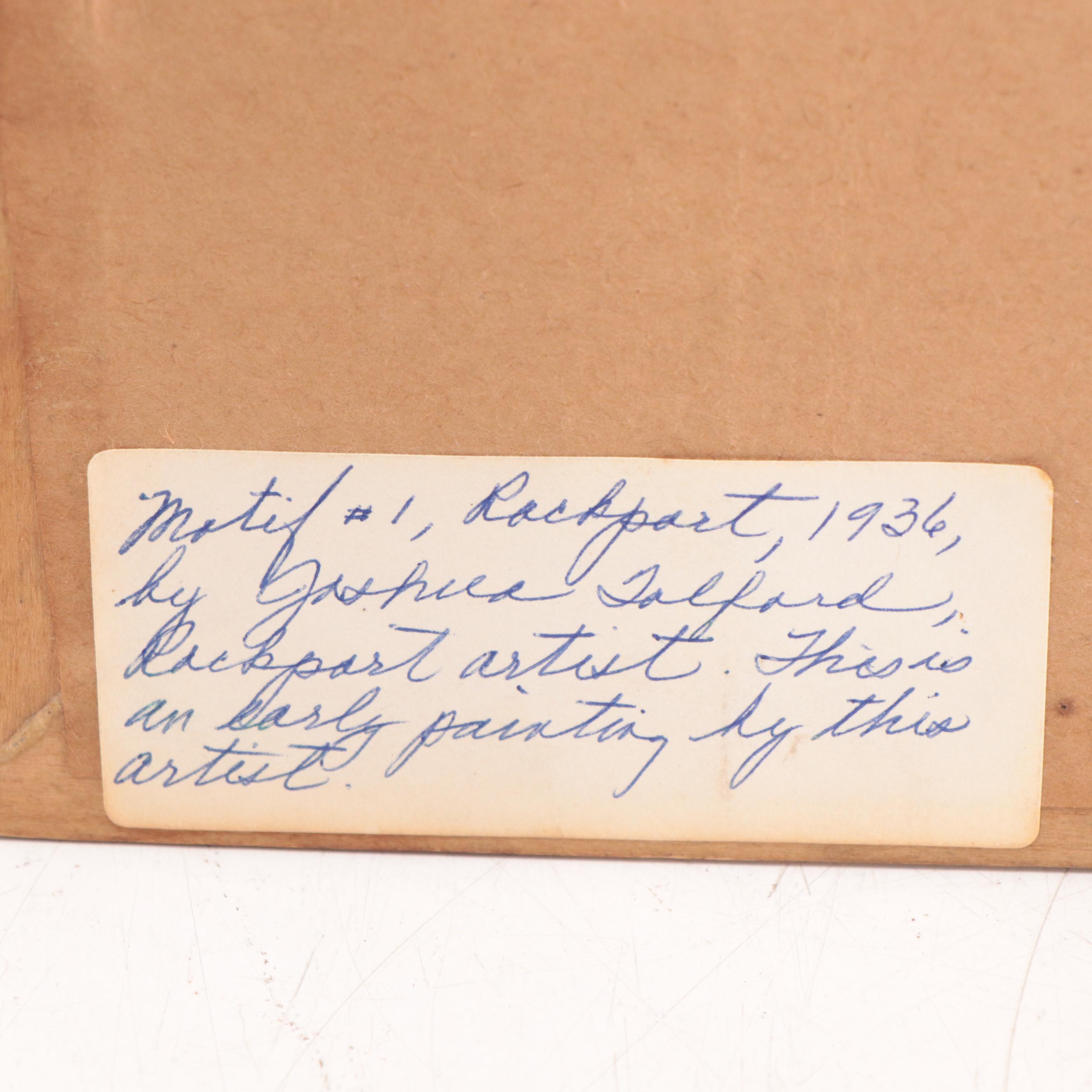 Joshua Tolford Oil Painting "Motif #1, Rockport," Circa 1936