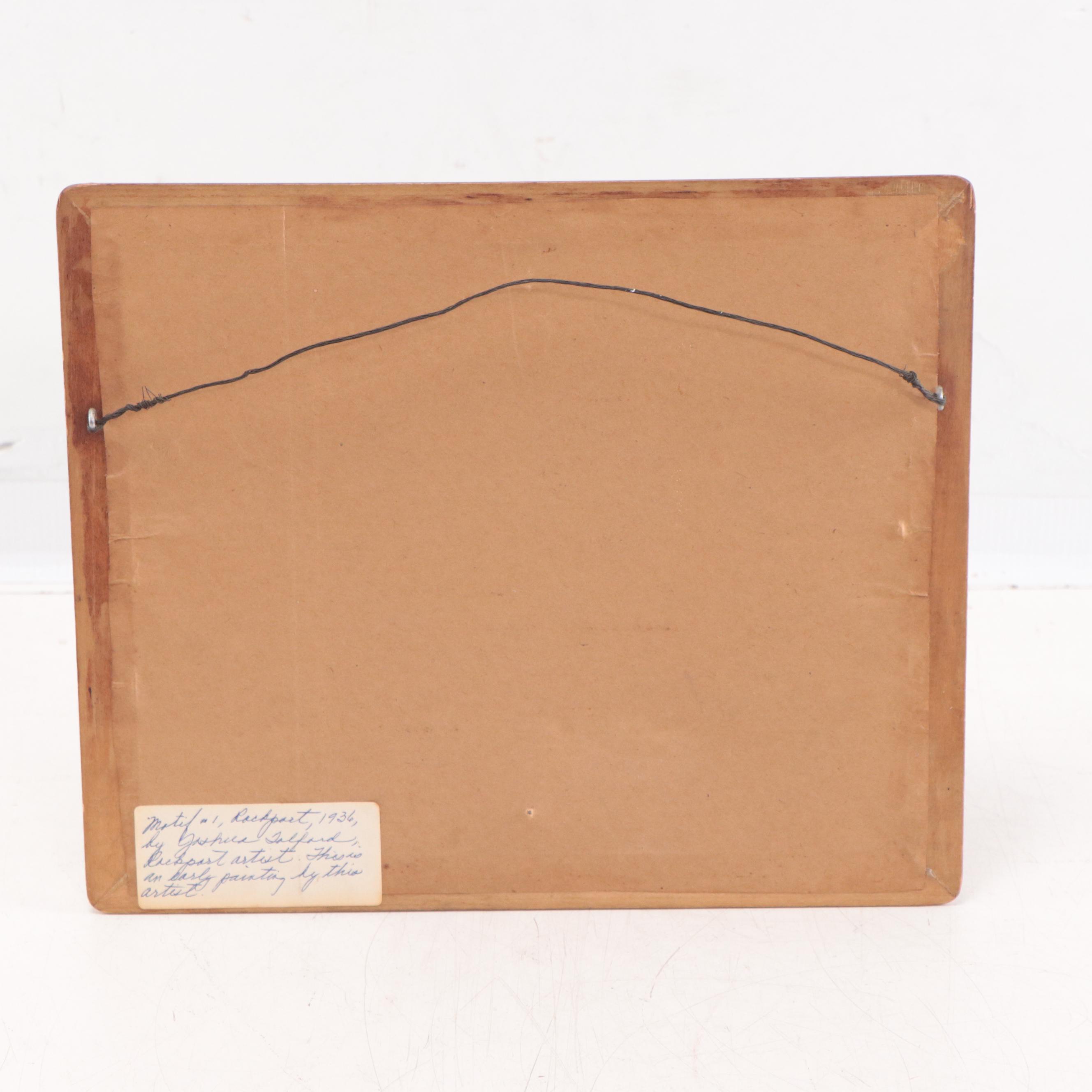 Joshua Tolford Oil Painting "Motif #1, Rockport," Circa 1936