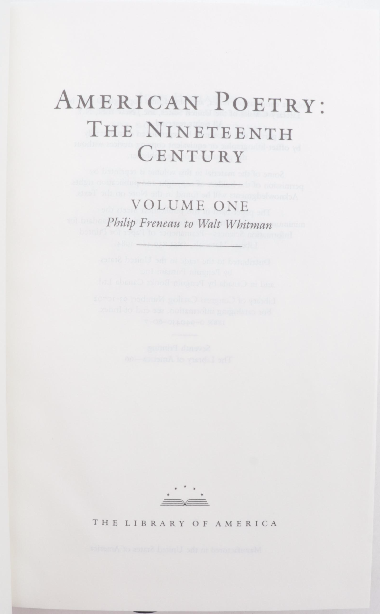 Library of America "American Poetry," "Debate on the Constitution," and More