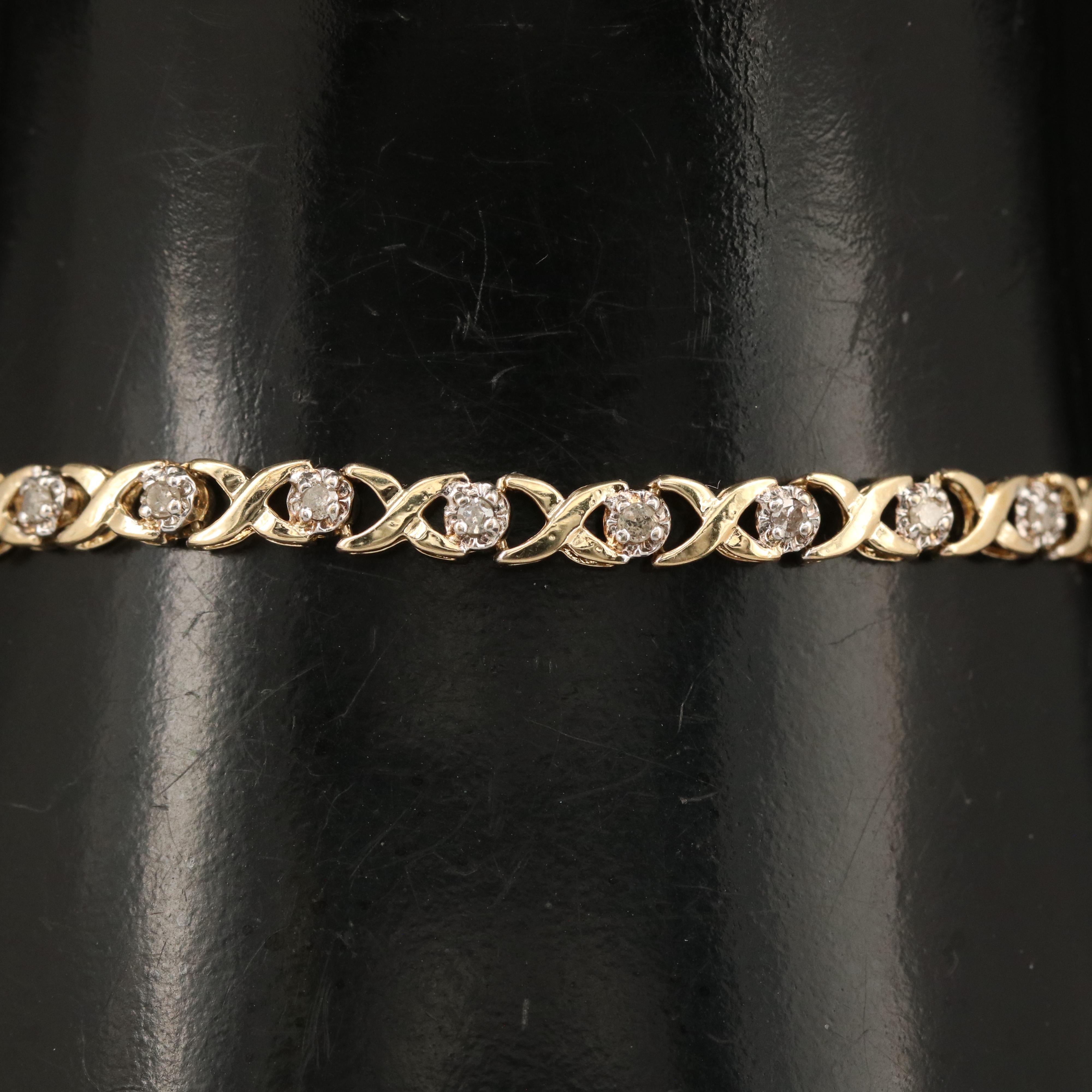 10K 0.43 CTW Diamond X Link Bracelet