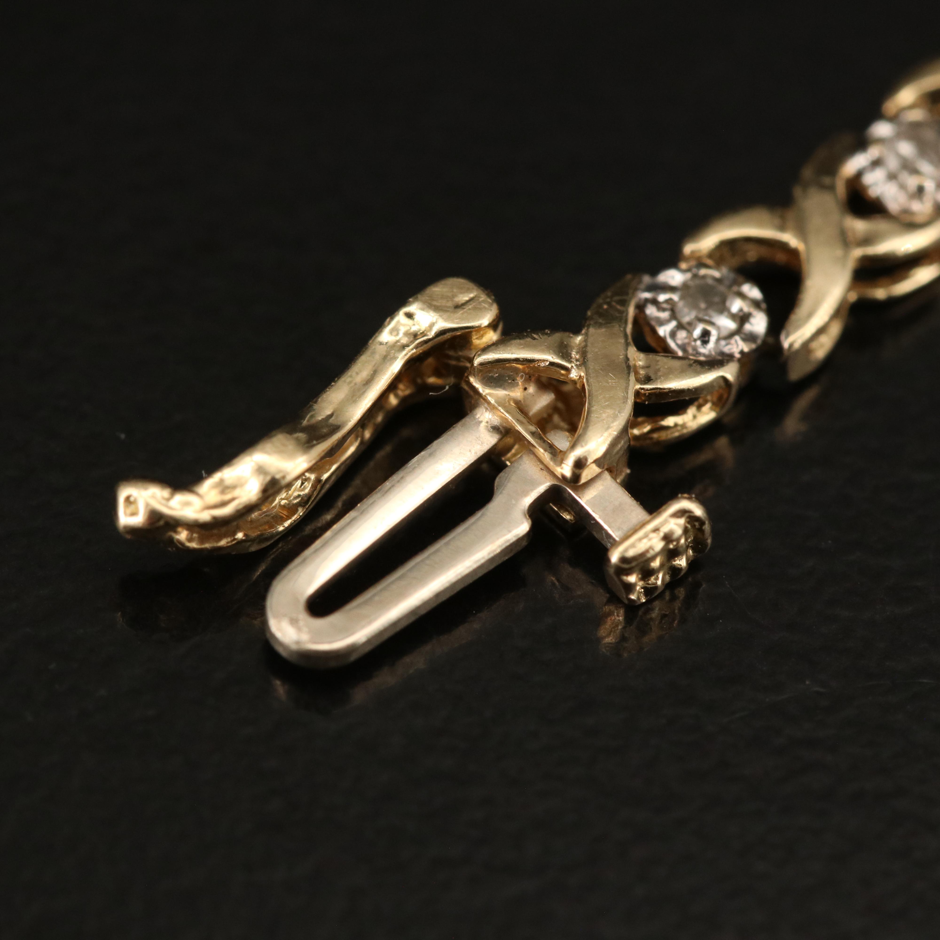 10K 0.43 CTW Diamond X Link Bracelet